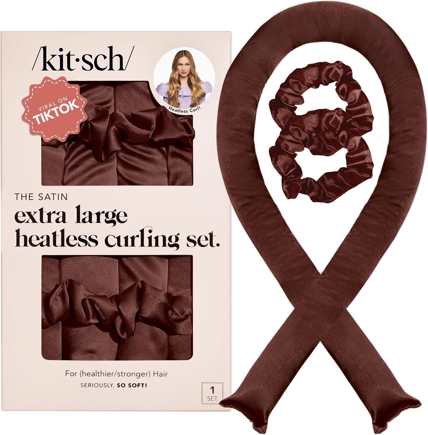 Detalle de Kitsch Satin XL Jumbo Heatless Curling Set — Heatless curler 🍷