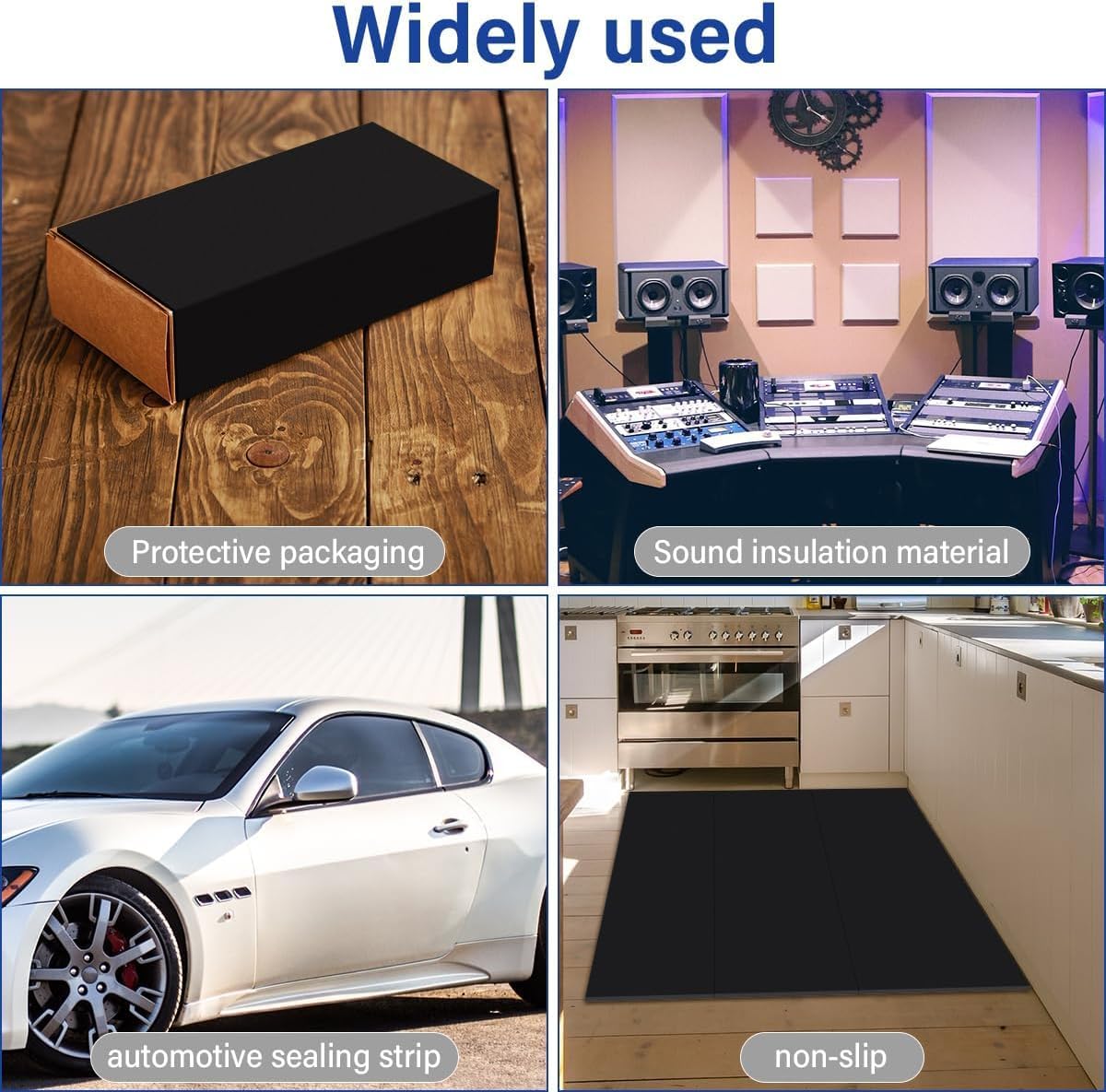 Thumbnail 5 de Storystore Self Adhesive Foam Roll 300mm x 3mm x 3m — High Density Black Foam Sheet with Adhesive Backing