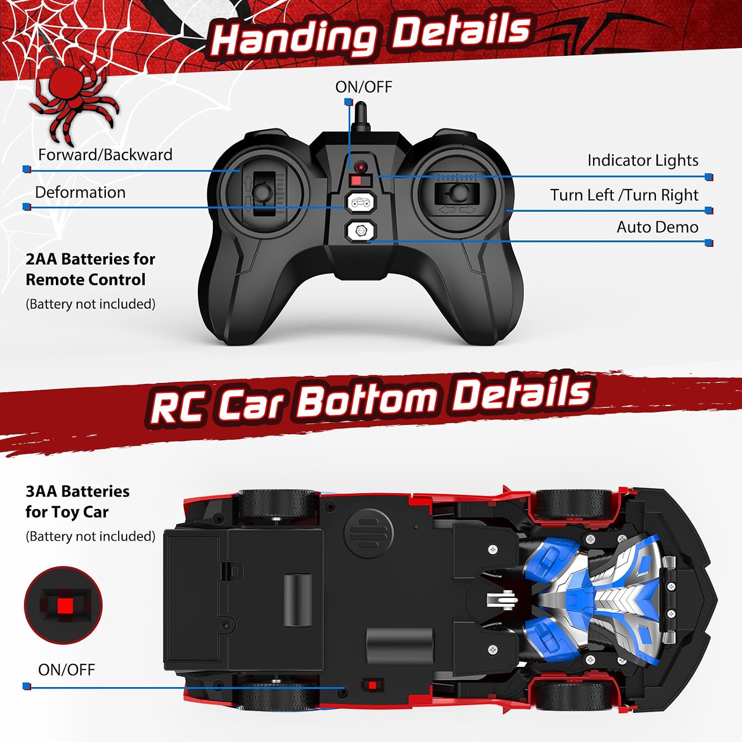 Detalle 1 de CEGOUFUN Transforming RC Car, 1:18 Scale