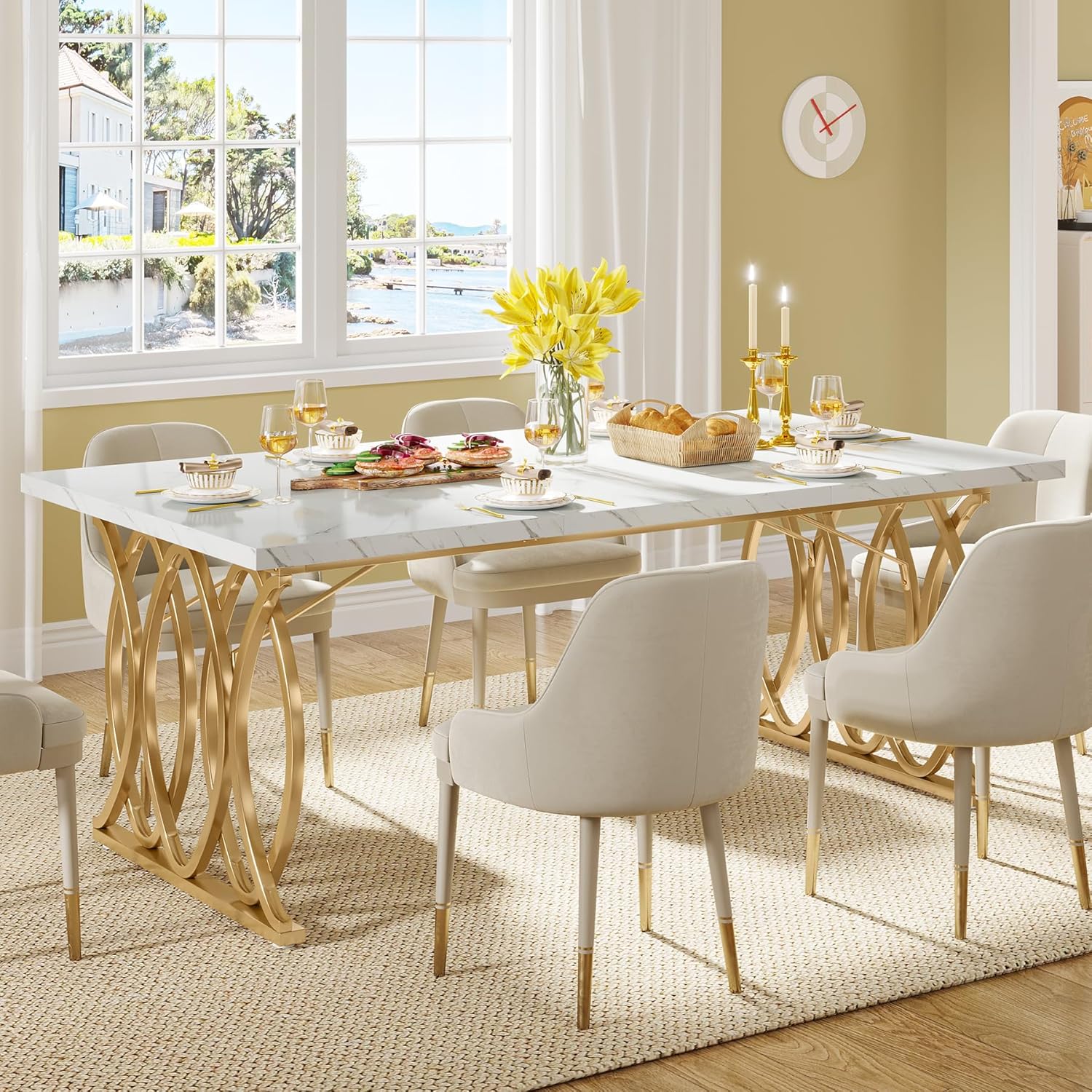 Detalle de Tribesigns Dining Table 63-Inch