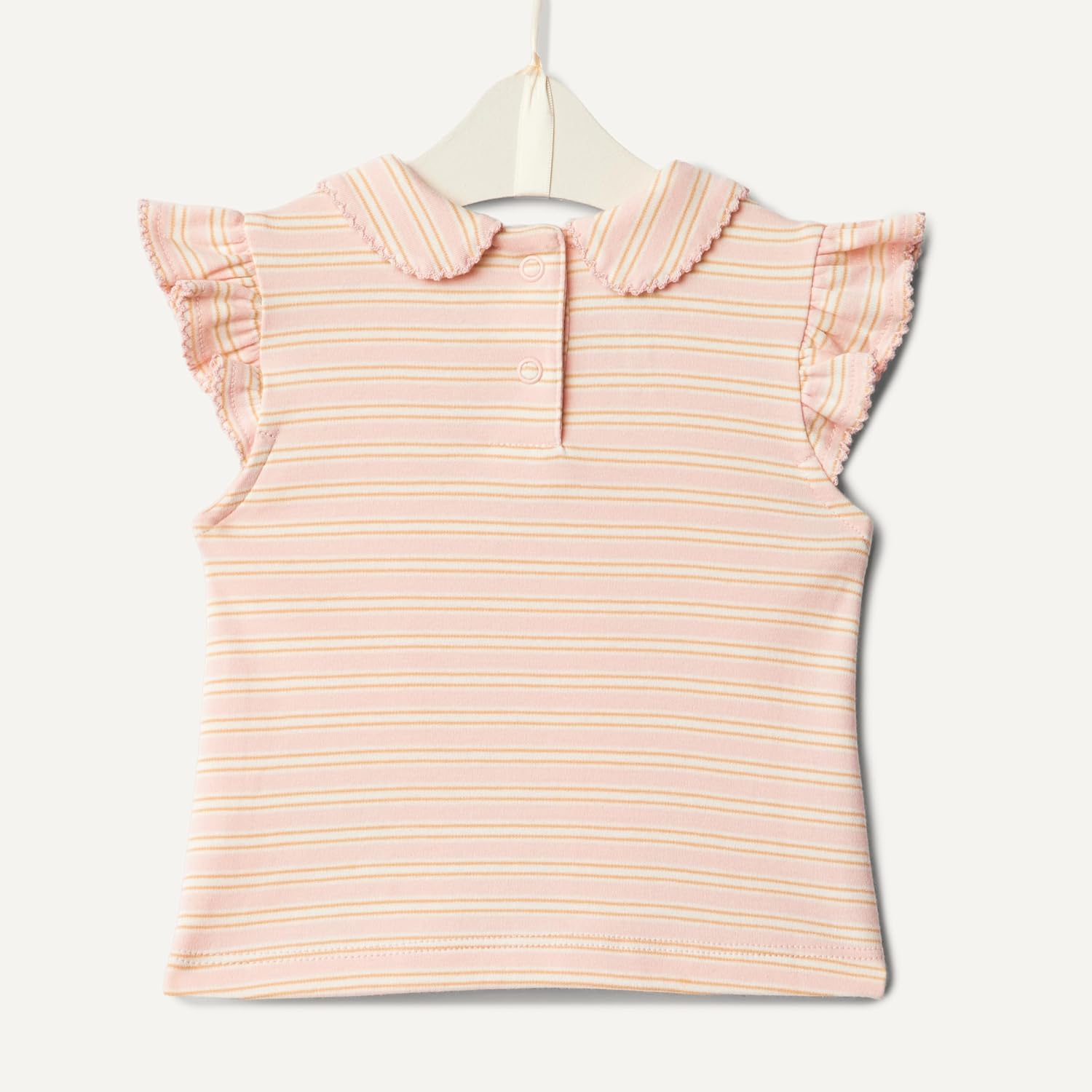 Detalle de Amazon Essentials x Sofia Grainge girls’ 100% cotton short-sleeve blouses with ruffles (pack of 2)