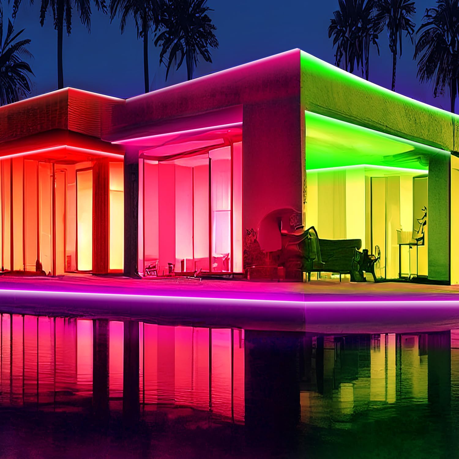 Thumbnail 4 de Segrass Flexible LED Neon Lights Strip 10M RGB with Remote, APP Control, IP65 Waterproof