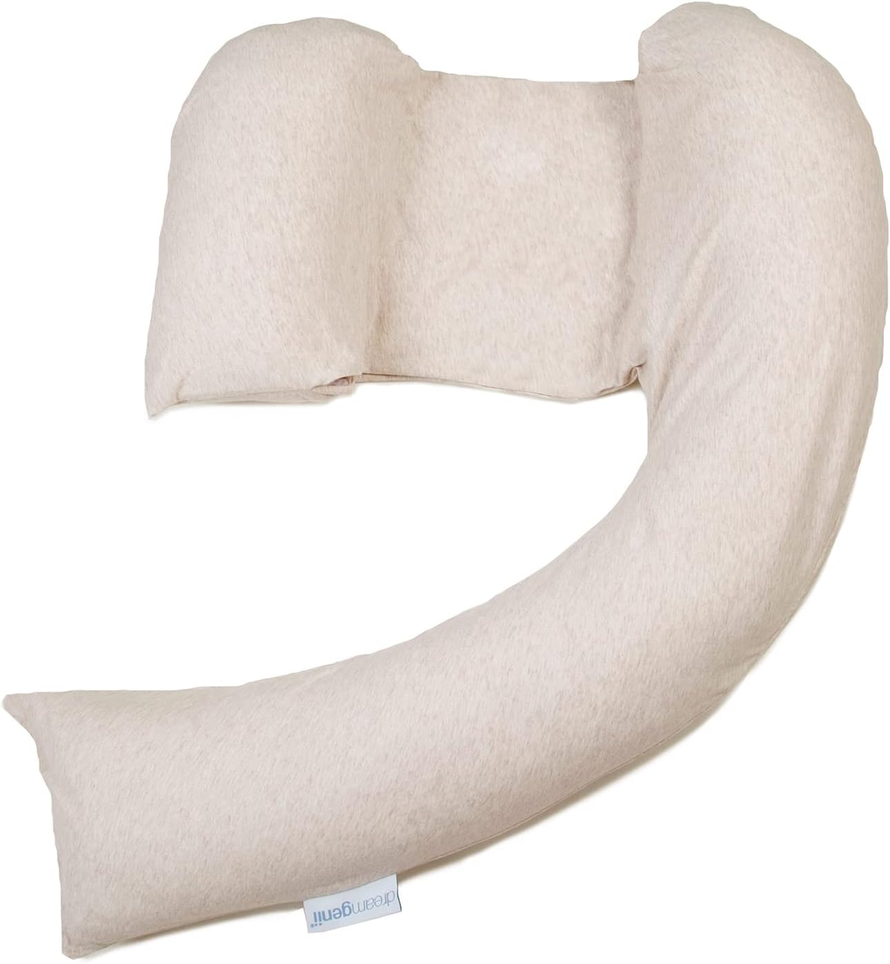 Thumbnail 2 de DreamGenii Pregnancy Support and Feeding Pillow Spare Cover – Beige Marl Cotton Jersey
