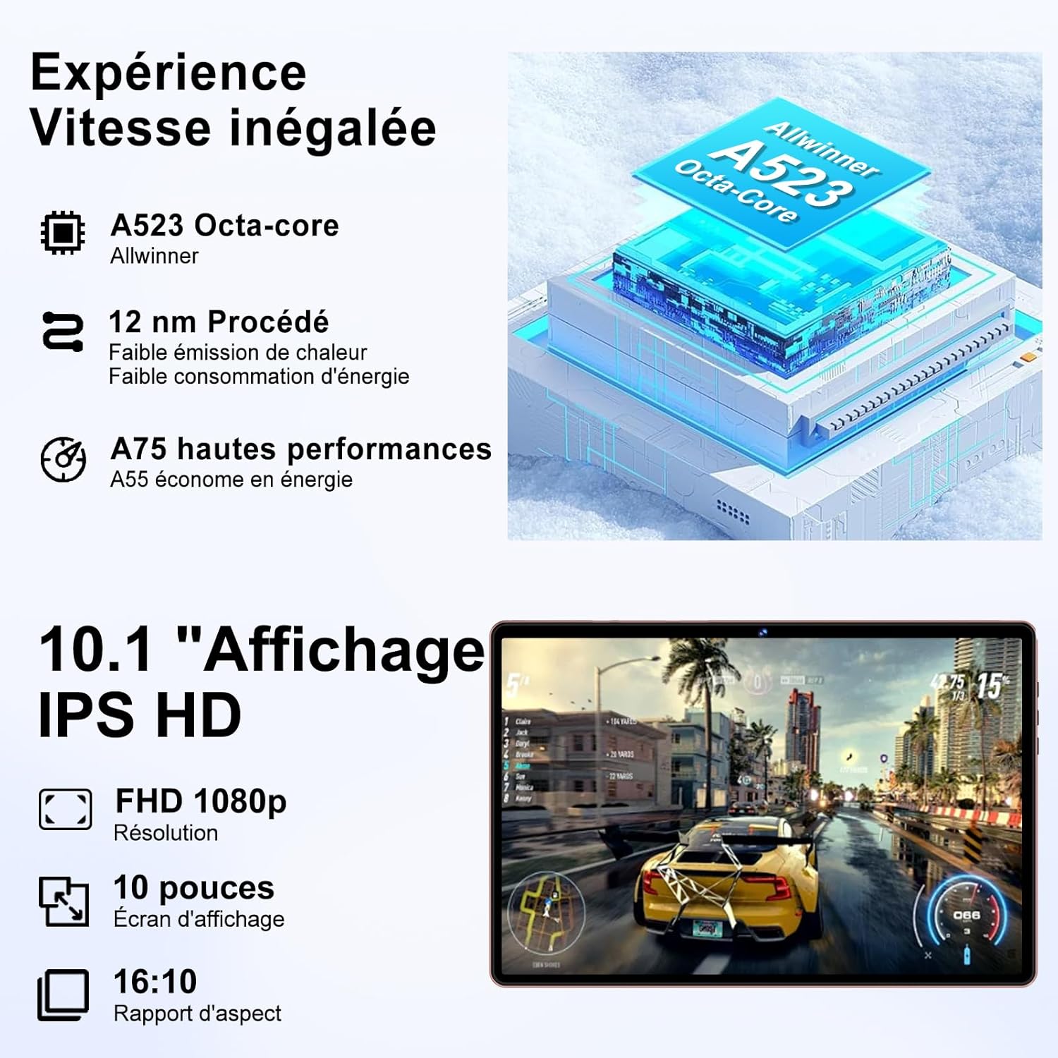 Thumbnail 3 de DMOAO Tablet 10 pollici Android con 18GB RAM + 128GB ROM (espandibile), 5G Wi‑Fi 6 e Widevine L1, custodia, oro rosa