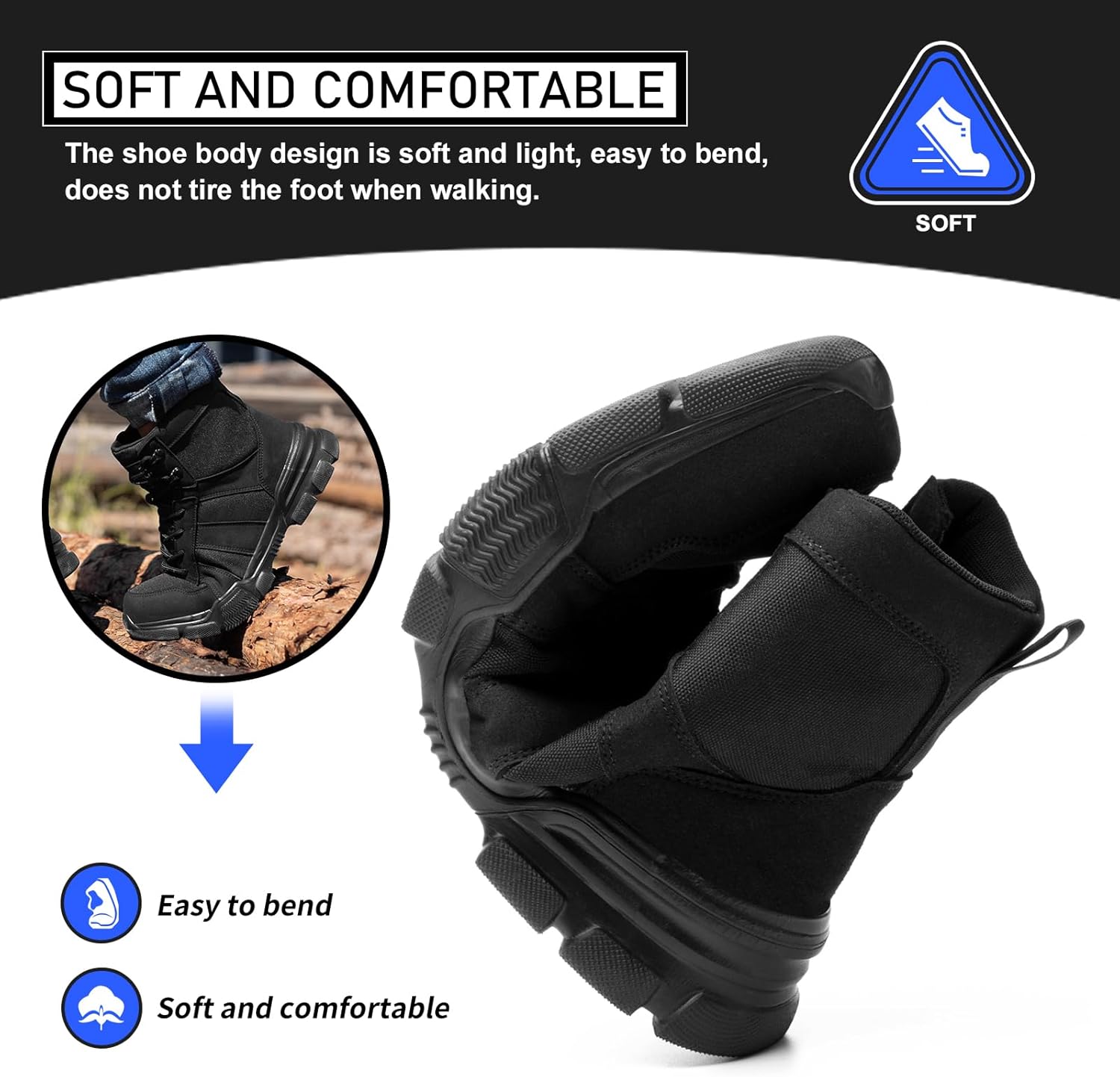 Thumbnail 4 de Safety Boots Lightweight Steel Toe Boots for Men and Women – Comfortable Work Shoes