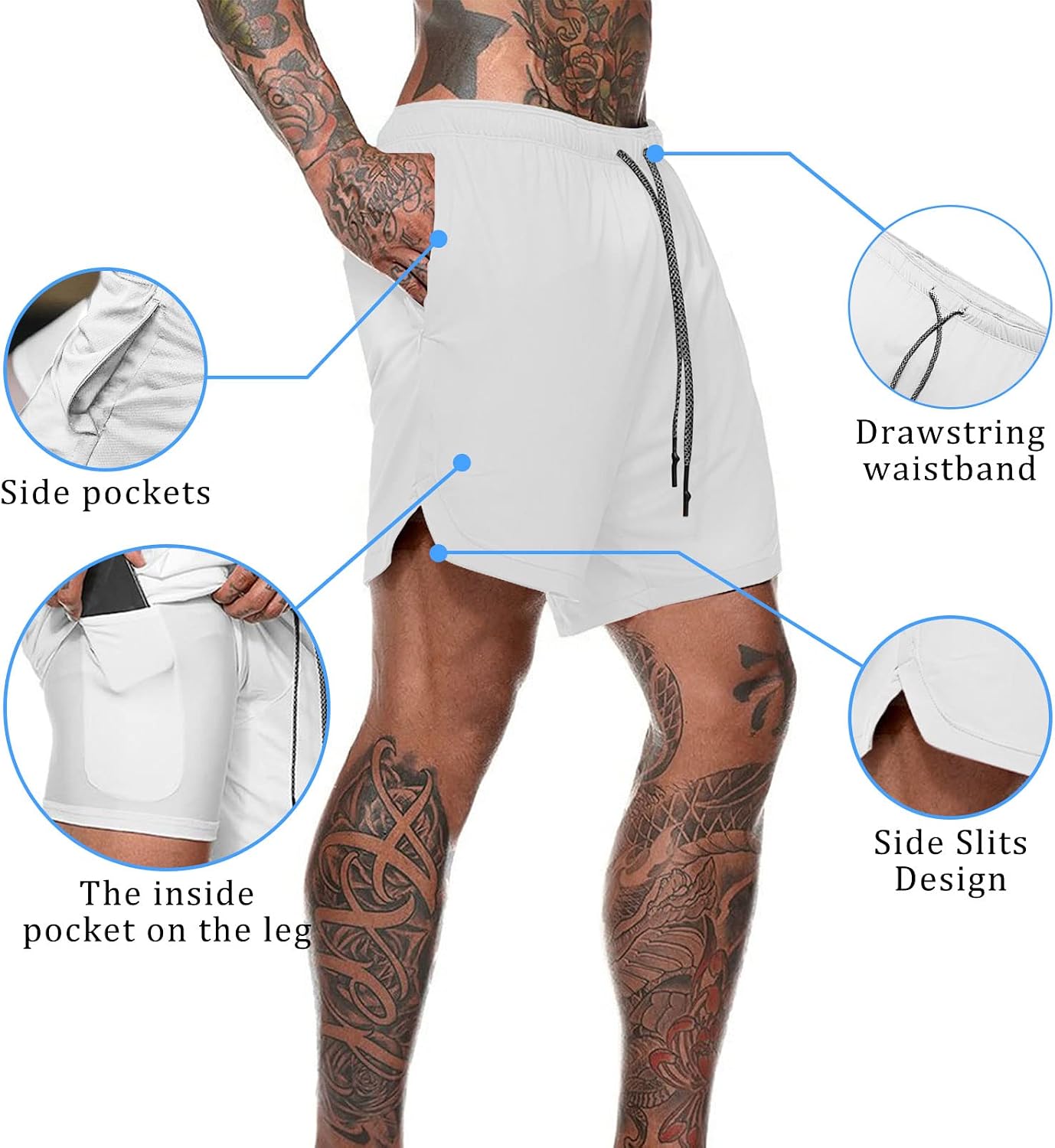 Thumbnail 5 de Aisprts Pantaloncini Running 2 in 1 con Tasche
