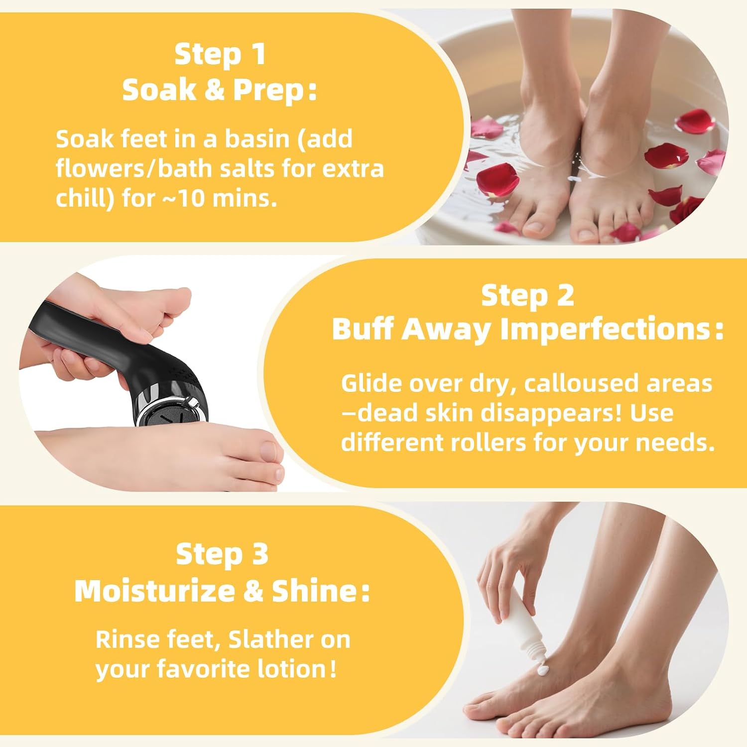 Thumbnail 2 de Electric Foot File & Callus Remover with Vacuum – 3 Grinding Heads, LCD Display, USB Rechargeable