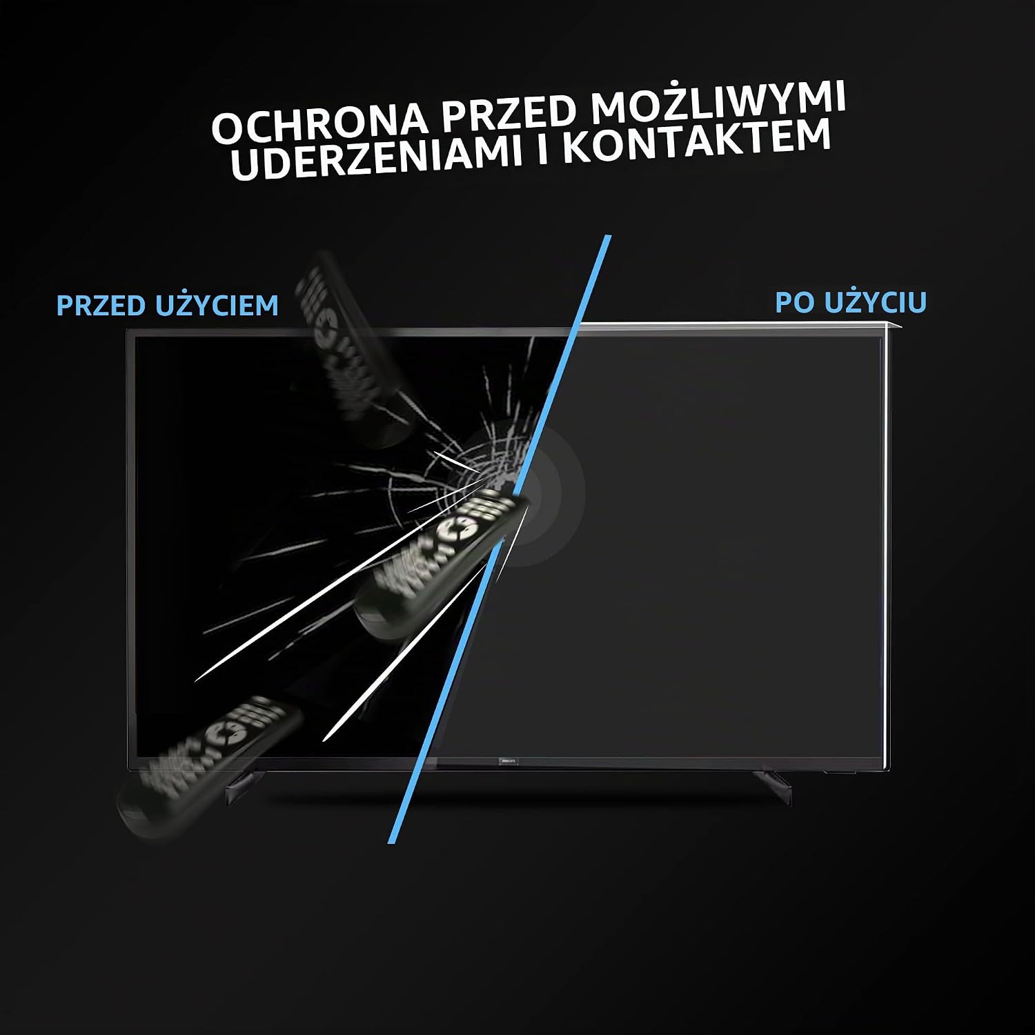 Detalle de VENTON ochraniacz na ekran TV 55 cali, tworzywo 123 × 71 cm