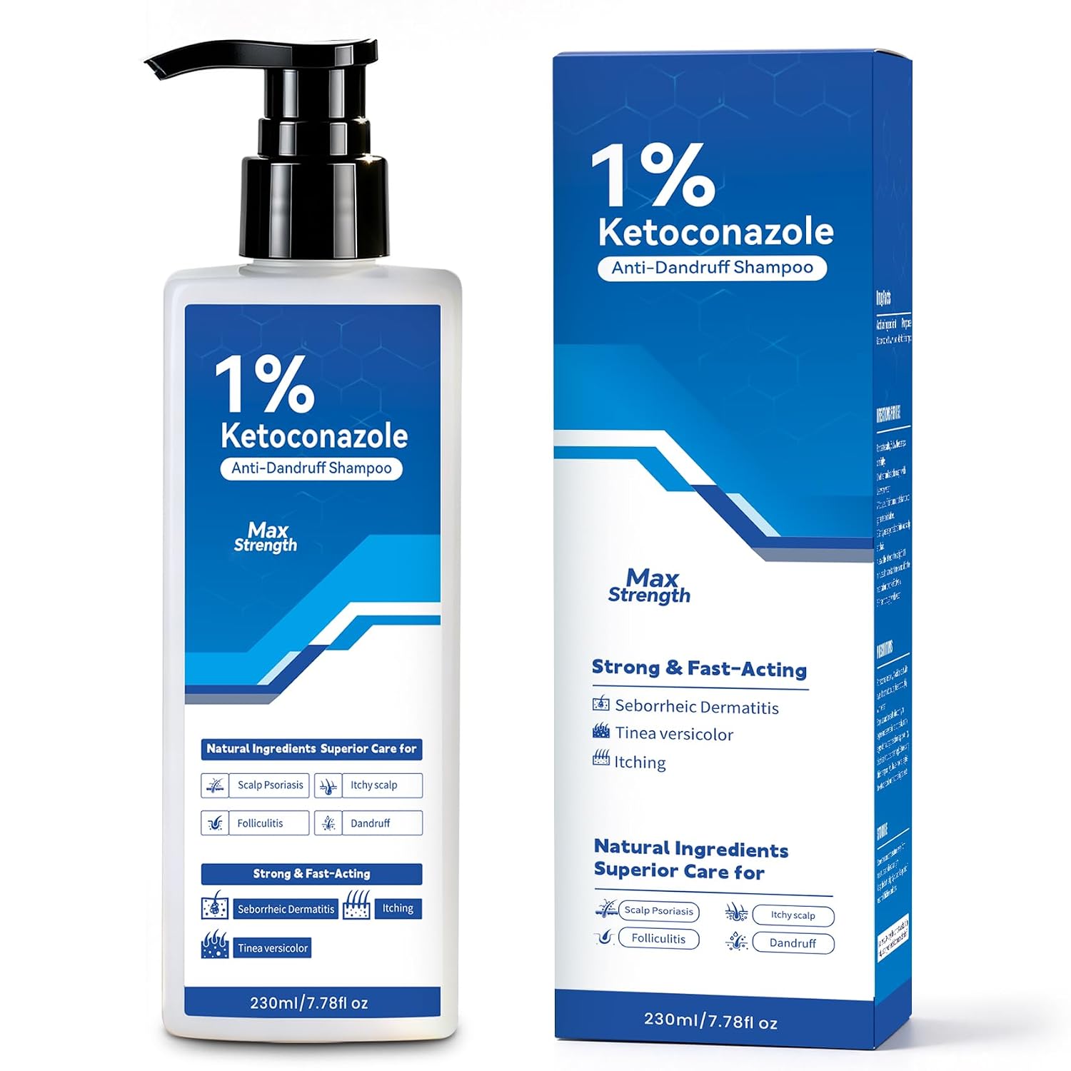 Detalle de 1% Ketoconazole Anti-Dandruff Shampoo, 7.78 fl oz for Itchy Scalp