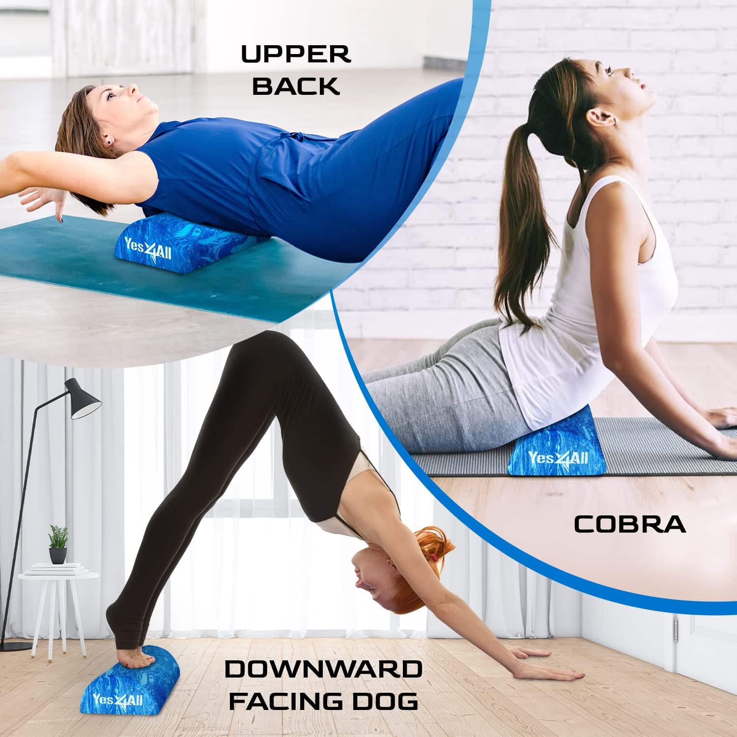 Detalle 2 de Yes4All Half Roller EVA - Blue - 12 inch Firm Foam Roller for Stretching