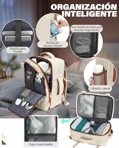 Detalle de Mochila VANKEV Viaje Cabina 40x20x25 cm (20L) para Ryanair: cabina eficiente para portátil de 14