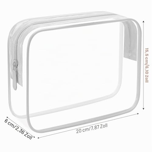 Detalle de Lermende Transparent TSA-Kulturbeutel 2er-Set: wasserdicht, durchsichtige Quartgröße