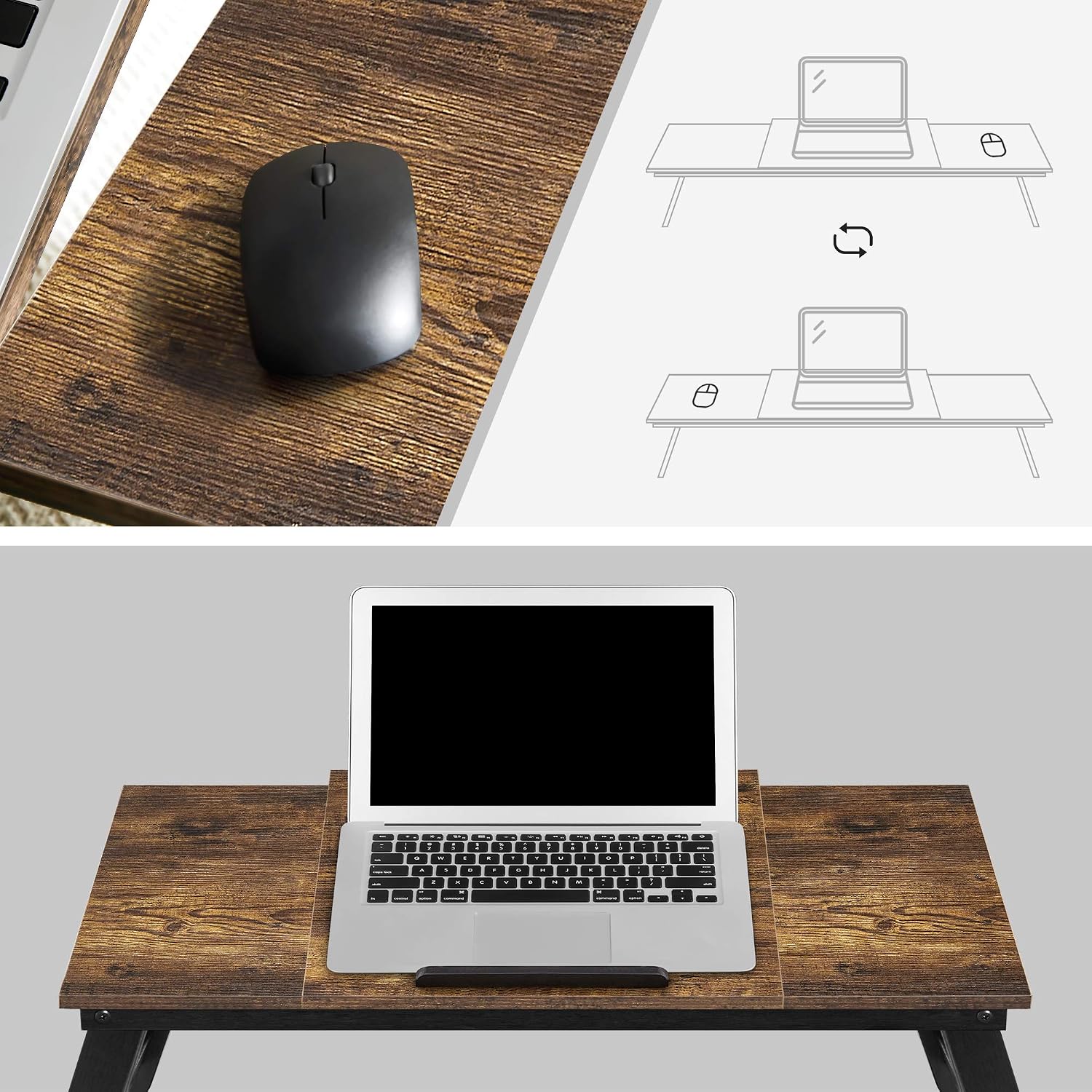 Thumbnail 6 de SONGMICS Laptoptisch vintagebraun 71 x 35 cm