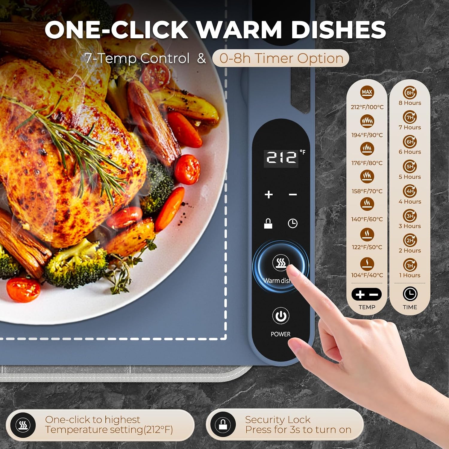Detalle 2 de Homelove Food Warming Mat 25.2 x 14.96 in.