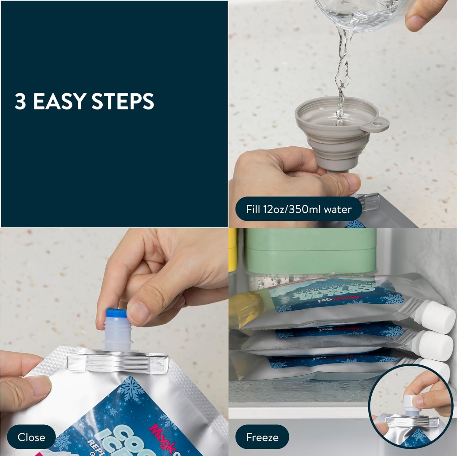 Thumbnail 5 de Magic Gel Freezer Blocks (set of 5) reusable ice packs for cool bags and lunch boxes