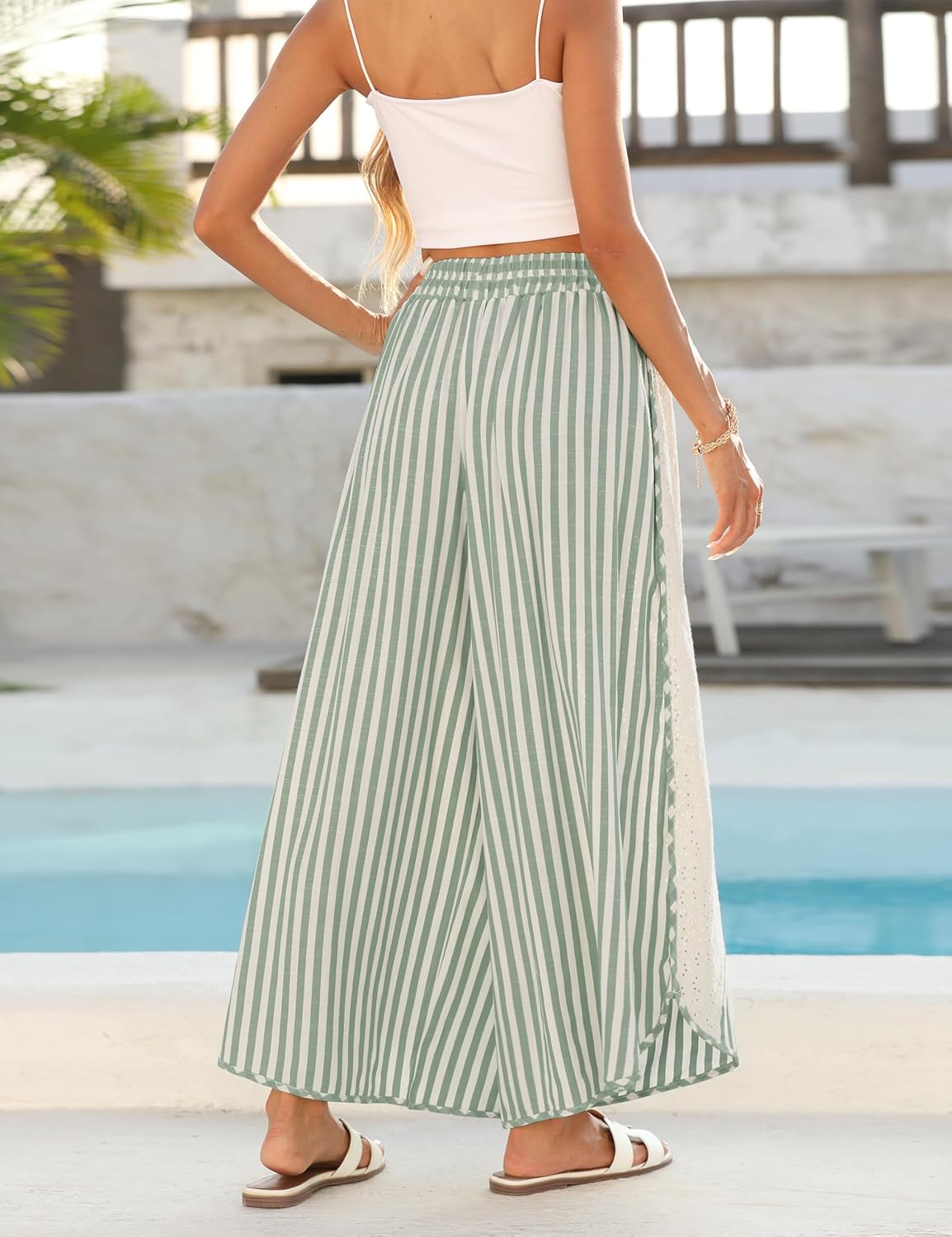 Thumbnail 3 de Athlisan Womens Summer Casual Loose Striped Wide Leg Lounge Pants