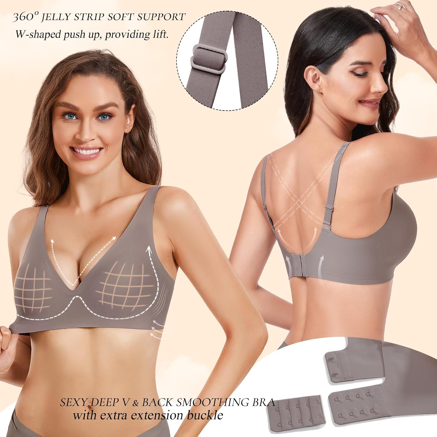 Detalle 2 de JOYTREE Glatter Damen BH Nahtloser T-Shirt-BH