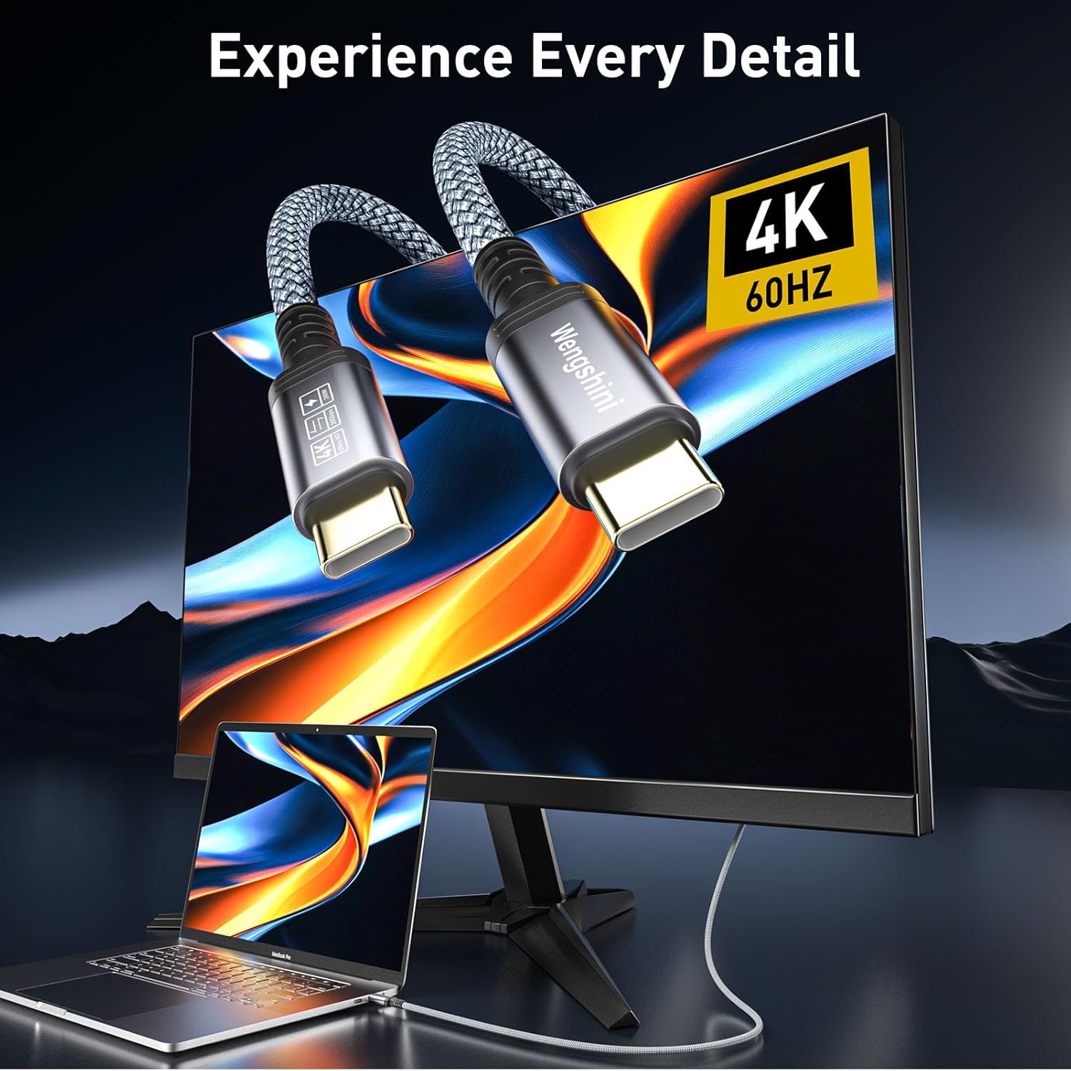 Thumbnail 1 de Wengshini USB‑C‑Kabel 2 m, 240W, 20 Gbps