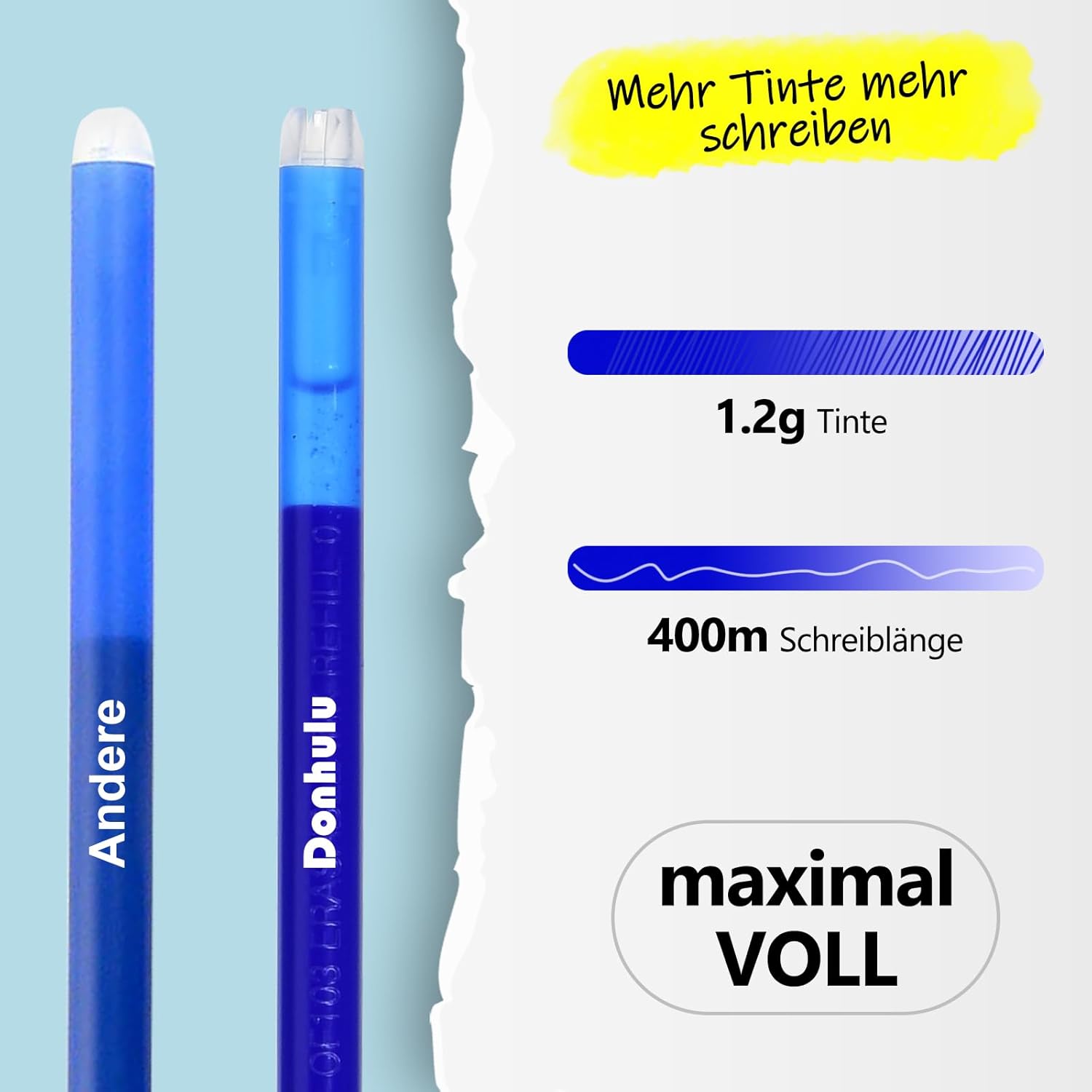 Thumbnail 2 de Donluhu 0,7 mm radierbare Ersatzminen 400m Blau