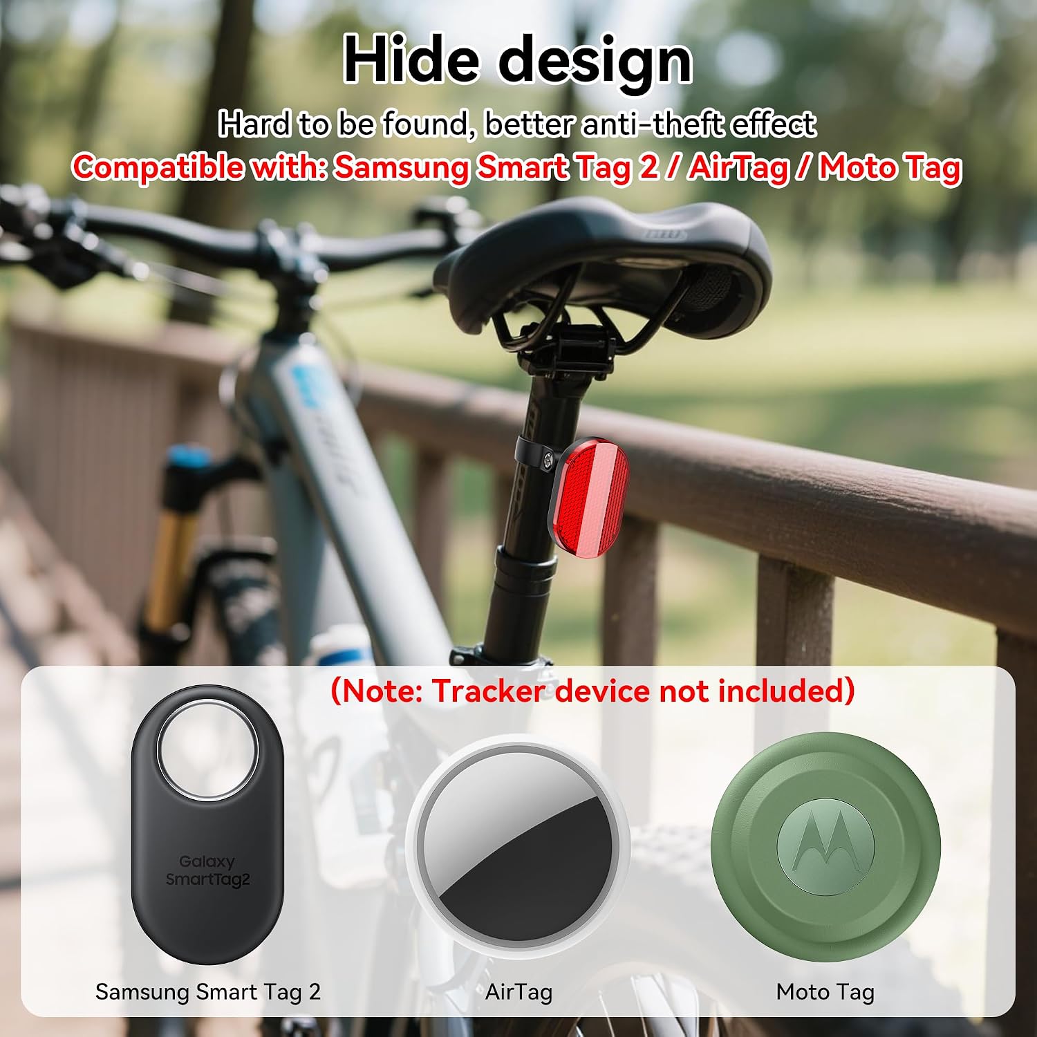 Thumbnail 1 de DDJ DDJ-QT-SX/AT-WD-002 fietshouder voor AirTag, Moto Tag en SmartTag 2