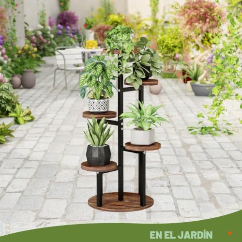 Thumbnail 6 de Bamworld — Soporte para plantas de madera de 5 niveles (escala para flores) para interior y exterior