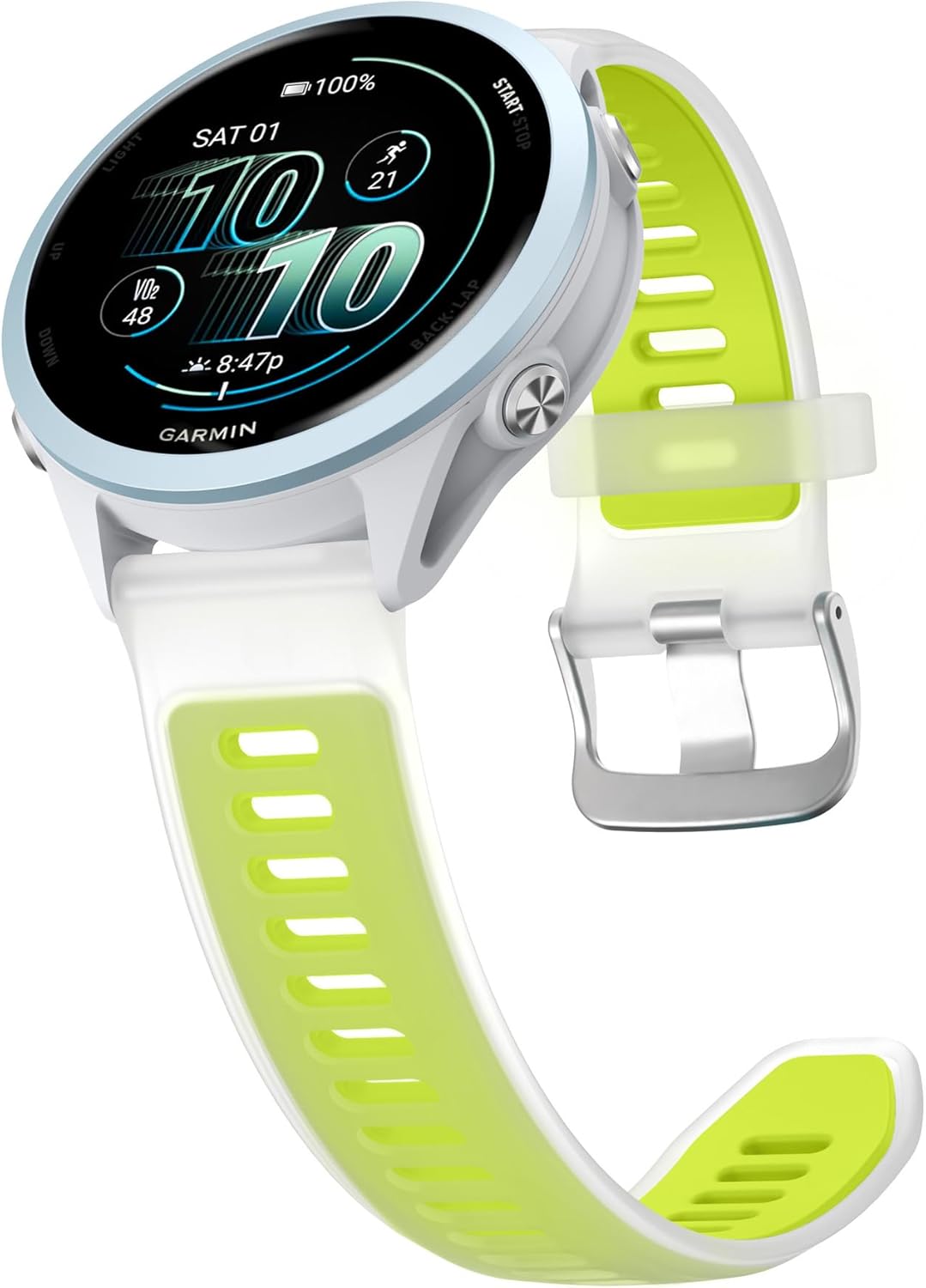 Thumbnail 6 de Gittos Silikonarmband 22 mm – kompatibel mit Garmin Forerunner 570/47 mm, 265/255, Vívoactive 4/Venu 4/3/2