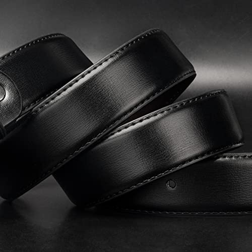 Detalle de Maikun Black Leather Belt for Men – Reliable Everyday Belt for Jeans and Dresses