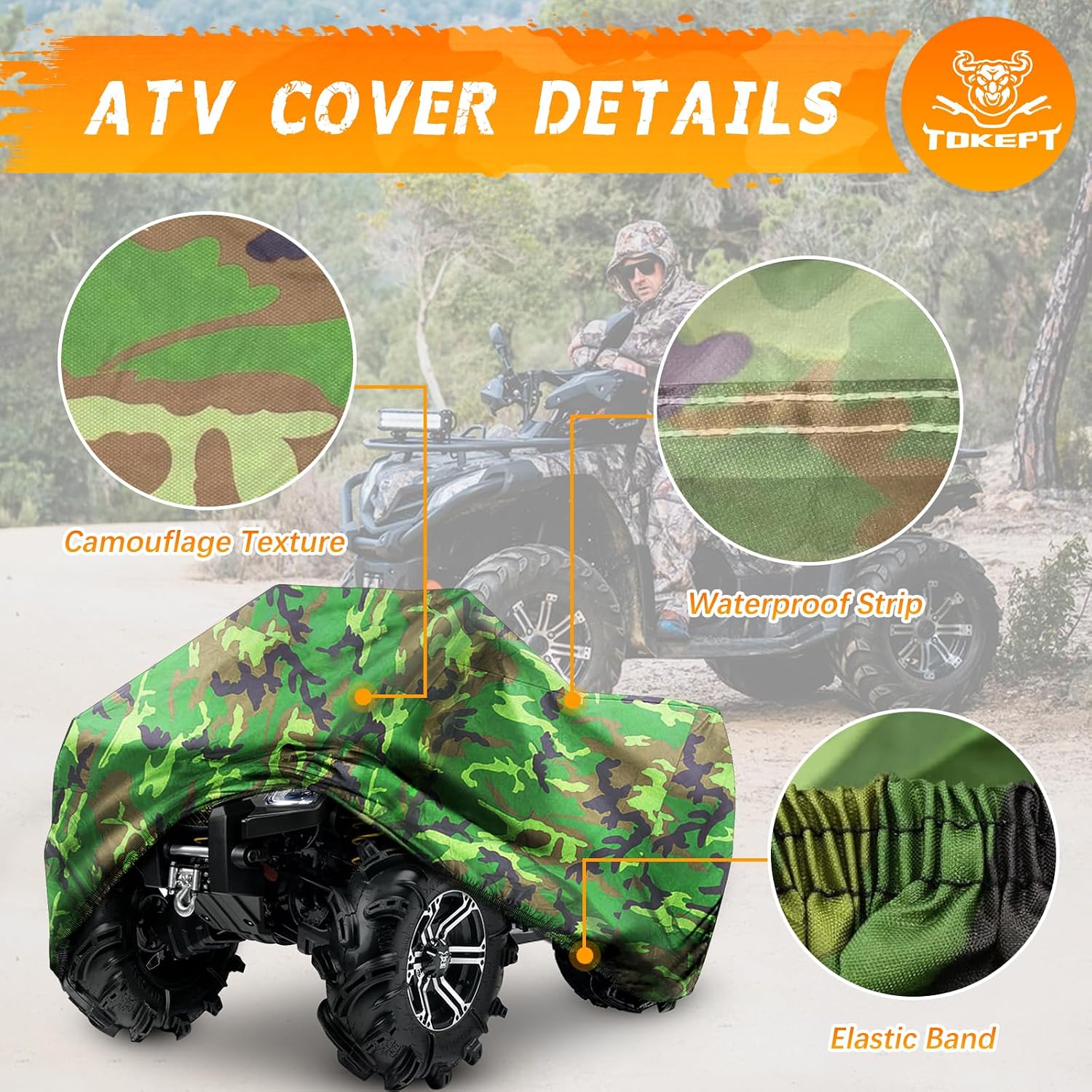 Thumbnail 2 de Tokept ATV Cover Waterproof Heavy Duty 4-Wheeler Quad Cover (Camouflage, XXXLarge)