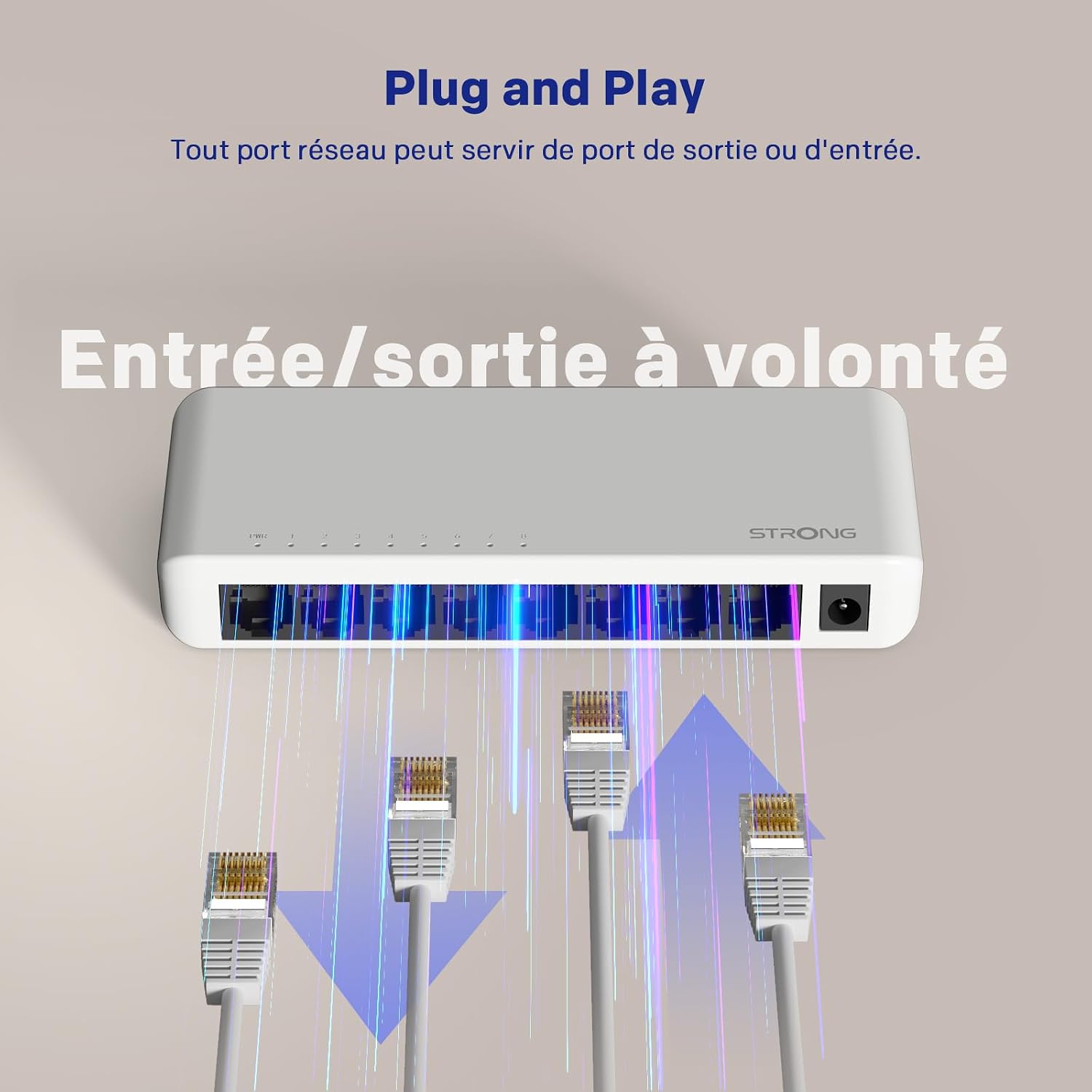 Thumbnail 5 de STRONG SW8000P – Switch Ethernet 8 Ports Gigabit (10/100/1000 Mbps) avec alimentation externe