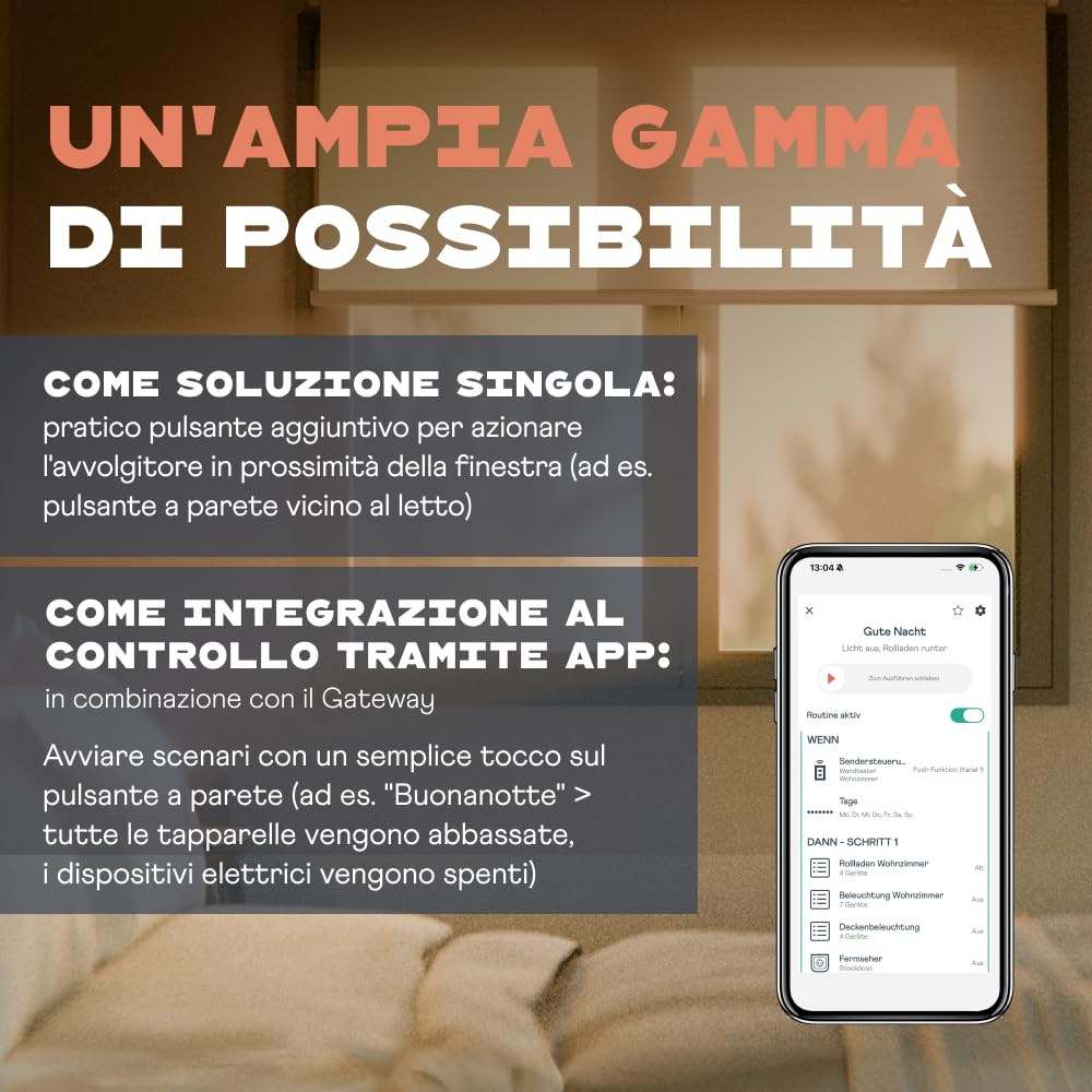 Detalle de HOMEPILOT Pulsante Smart a parete 1 gruppo: controllo manuale di dispositivi Smart Home