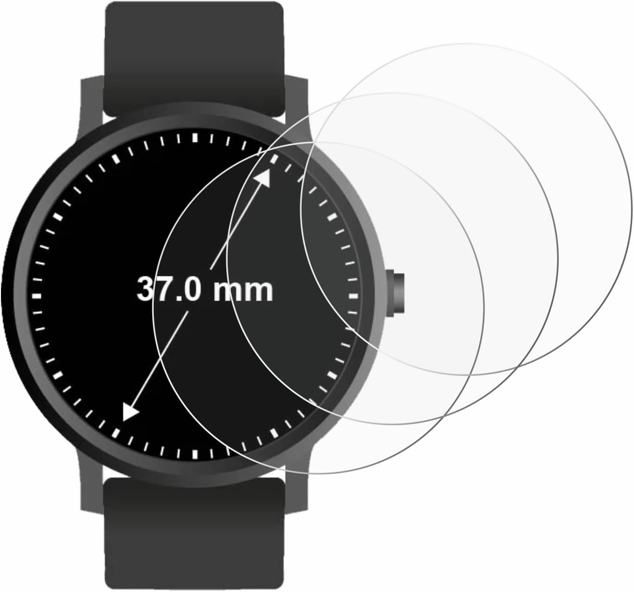 Thumbnail 1 de Savvies 6 Pack Screen Protector for 37 mm Circular Watches