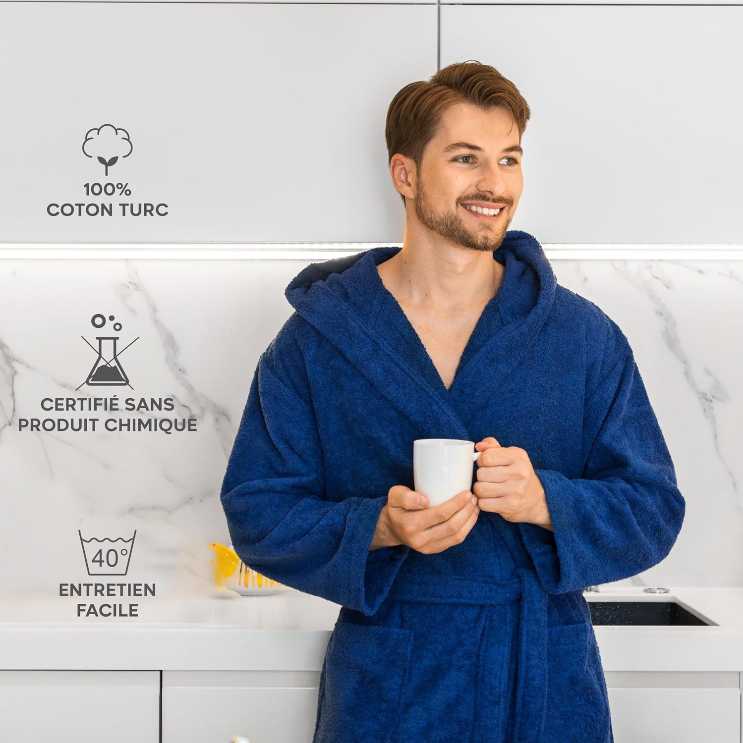 Detalle 2 de Twinzen Peignoir de bain 100% coton đź§–