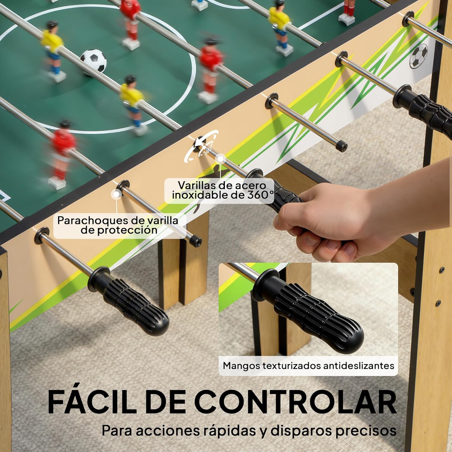 Thumbnail 3 de SPORTNOW Futbolín de Madera para Niños 75x66x75 cm