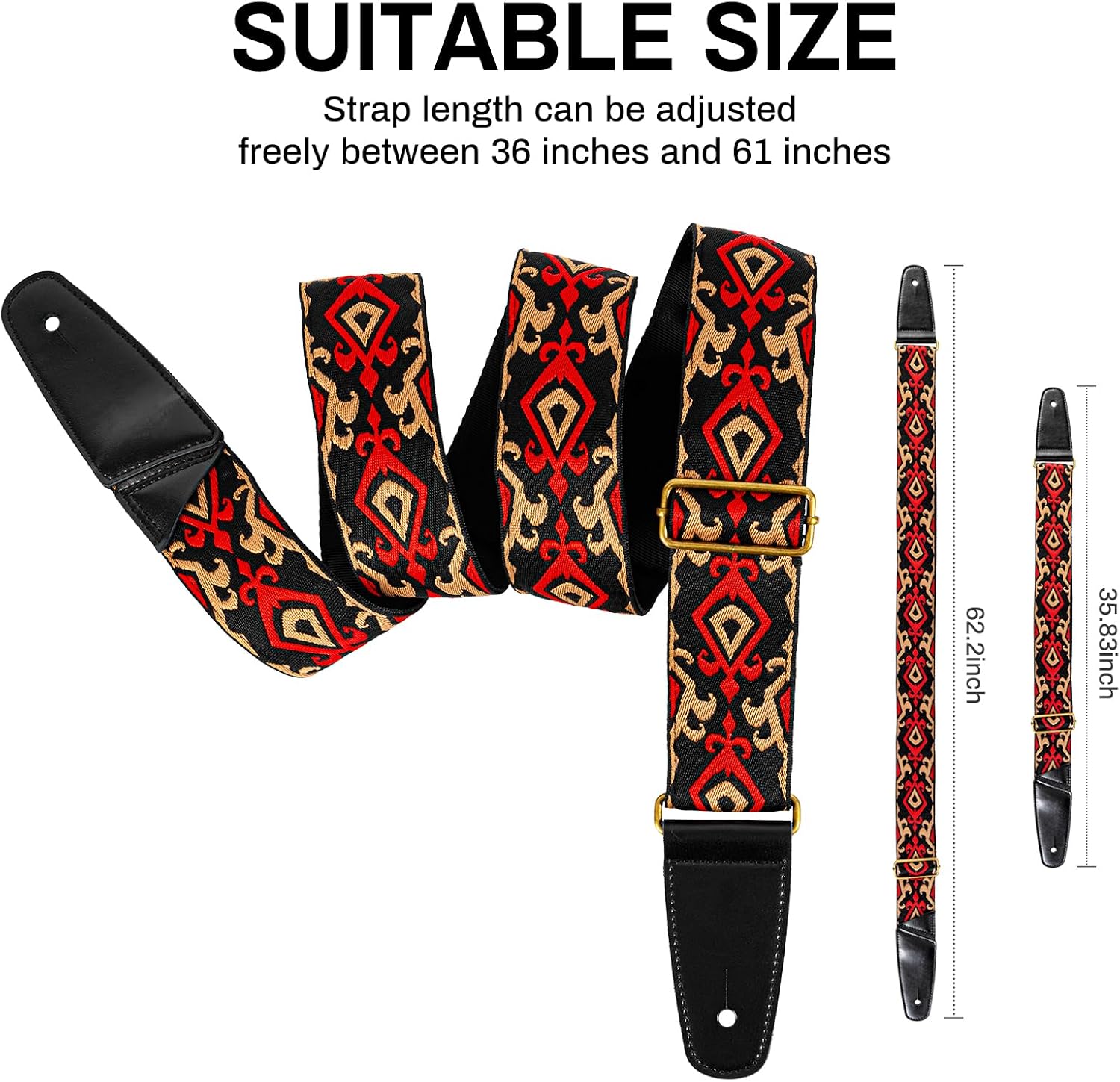 Detalle de AODSK Guitar Strap 35–62 in