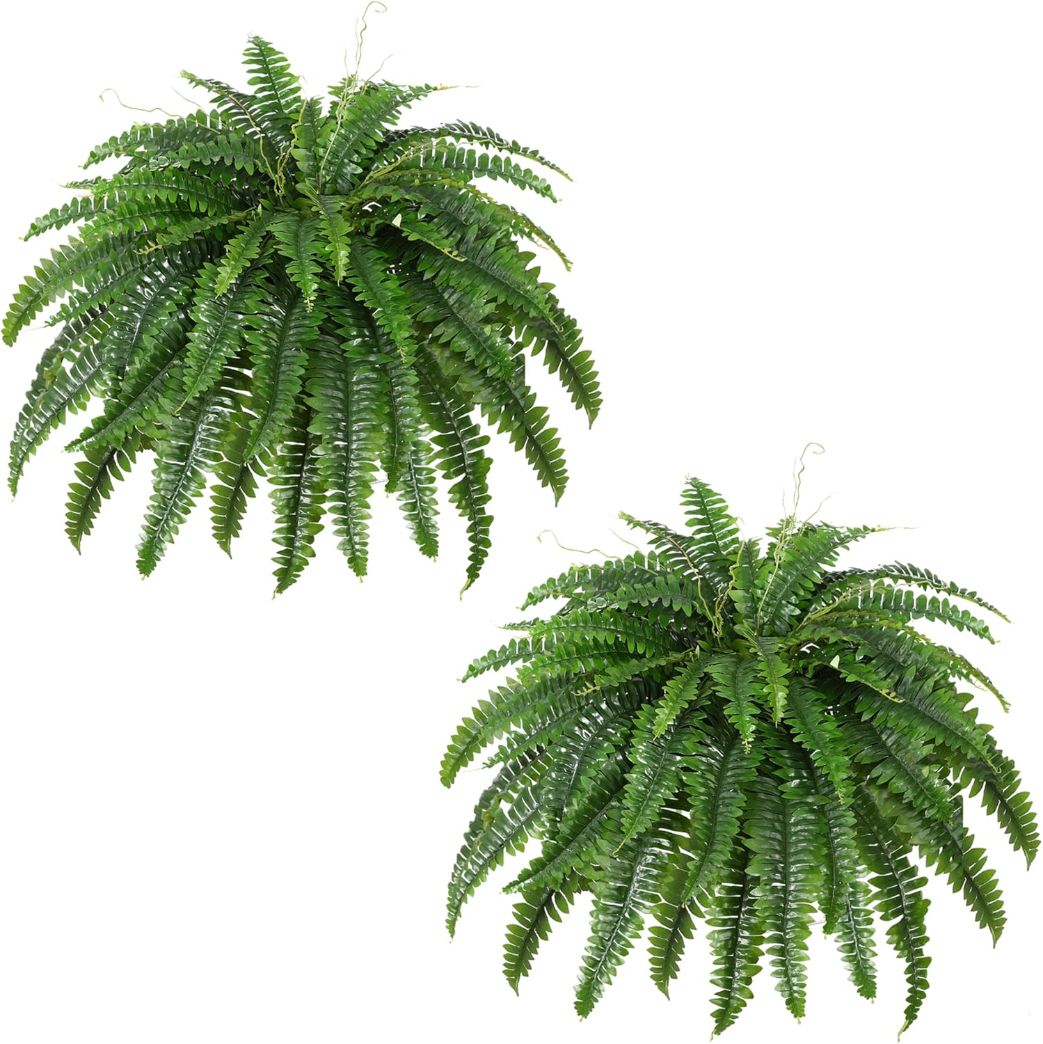 Detalle de Dkaltm Artificial Boston Fern Bush (Set of 2) — 45-Inch Large Outdoor Foliage, 55 Branches per Bouquet