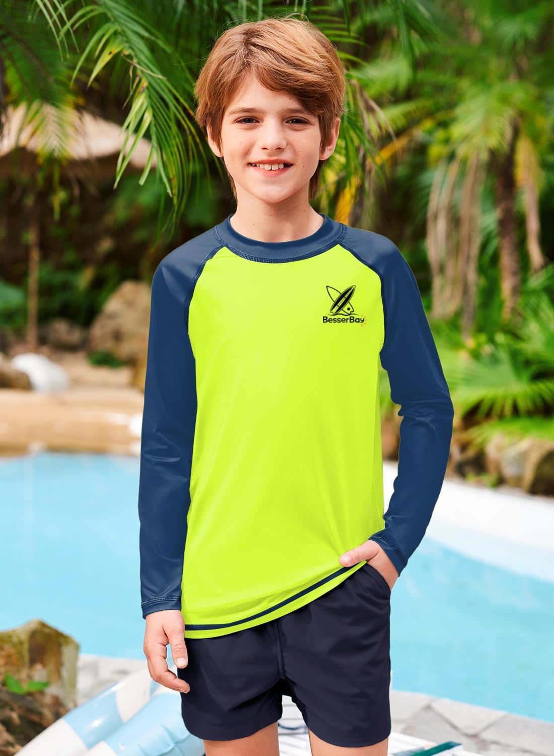 Detalle de BesserBay Kinder UV Shirt UPF 50+ Langarm Rashguard – Größe 110–150