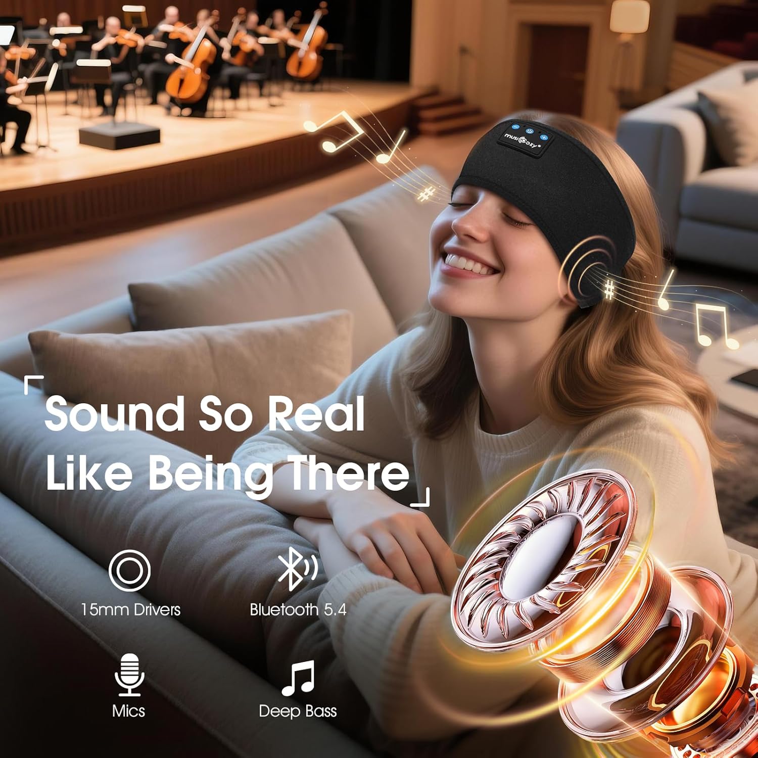 Thumbnail 4 de MUSICOZY Sleep Headphones 16H headband