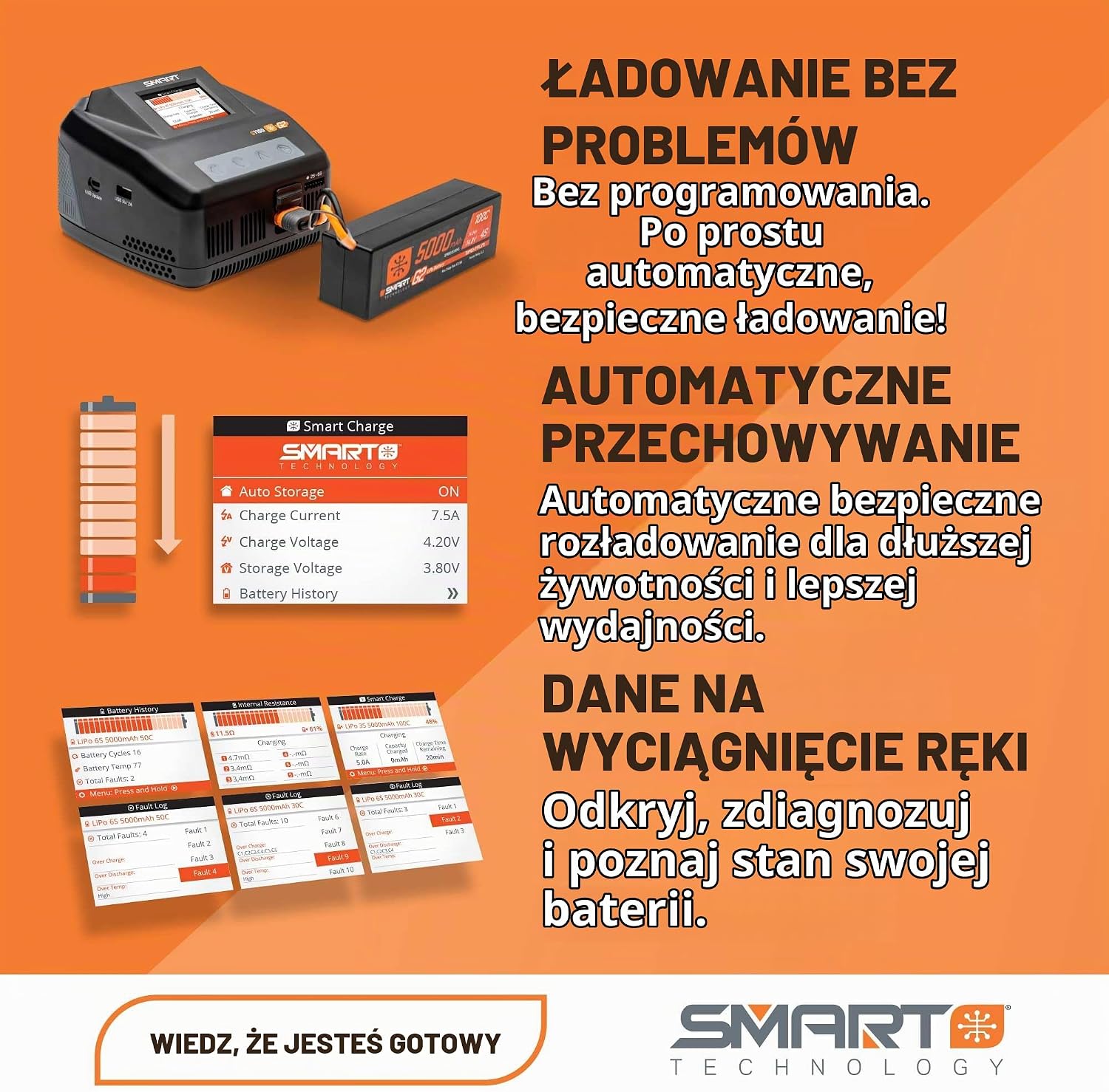 Detalle 2 de Spektrum 5000 mAh 3S 11.1V Smart G2 LiPo 50C Hard Case, IC5 – akumulator LiPo