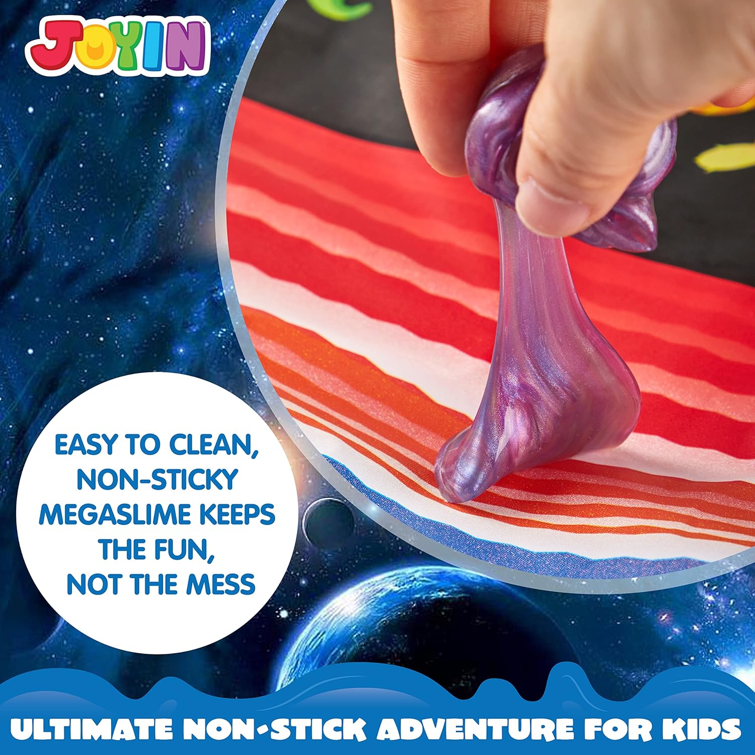 Detalle de JOYIN Galaxy Slime Party Favors (24-Pack) — Stretchy, Non-Sticky, Mess-Free Slime Balls