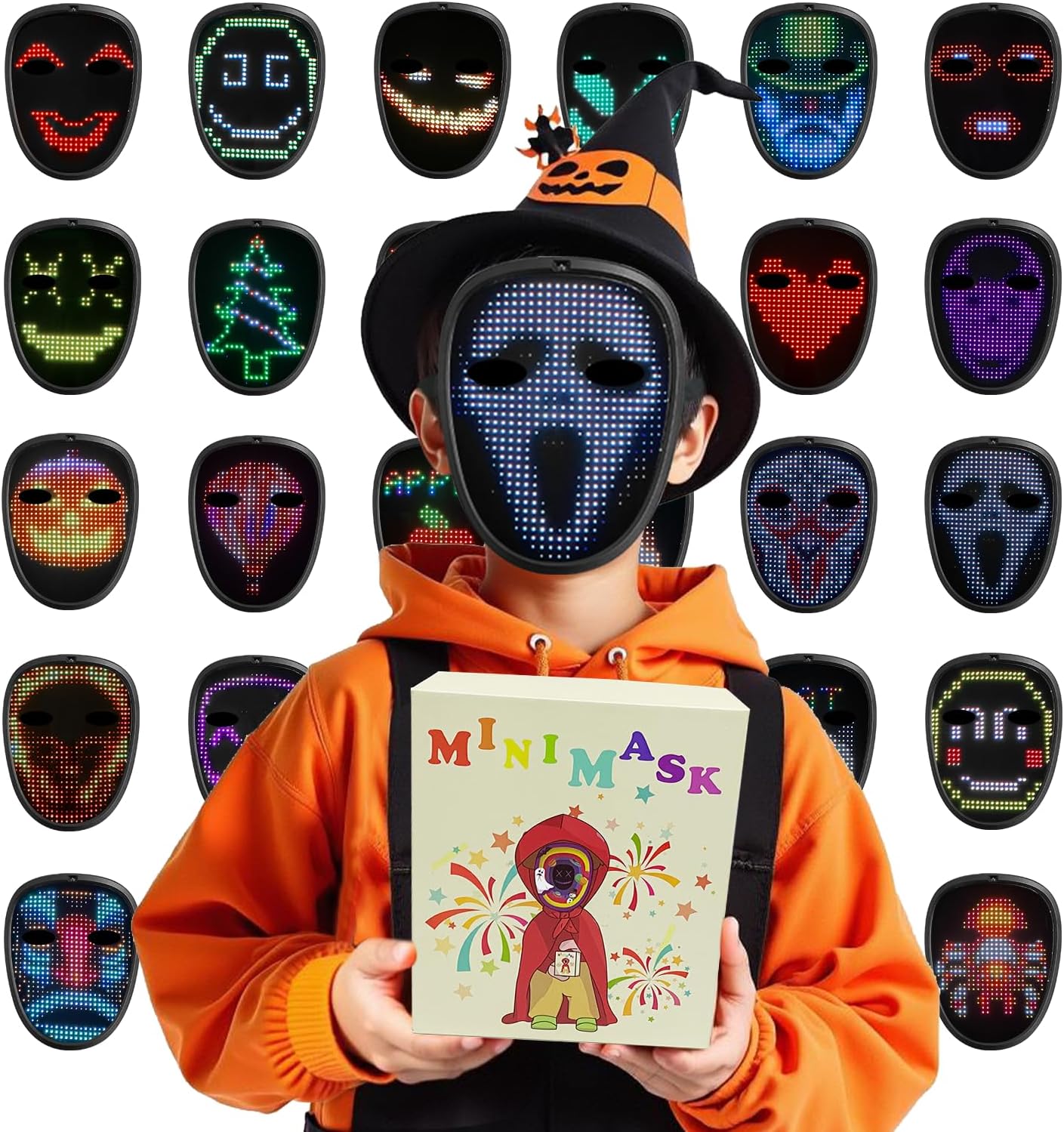 Detalle de Zonasyrn Kids' LED Mask, 5.7 x 6.7 x 0.6 Inches