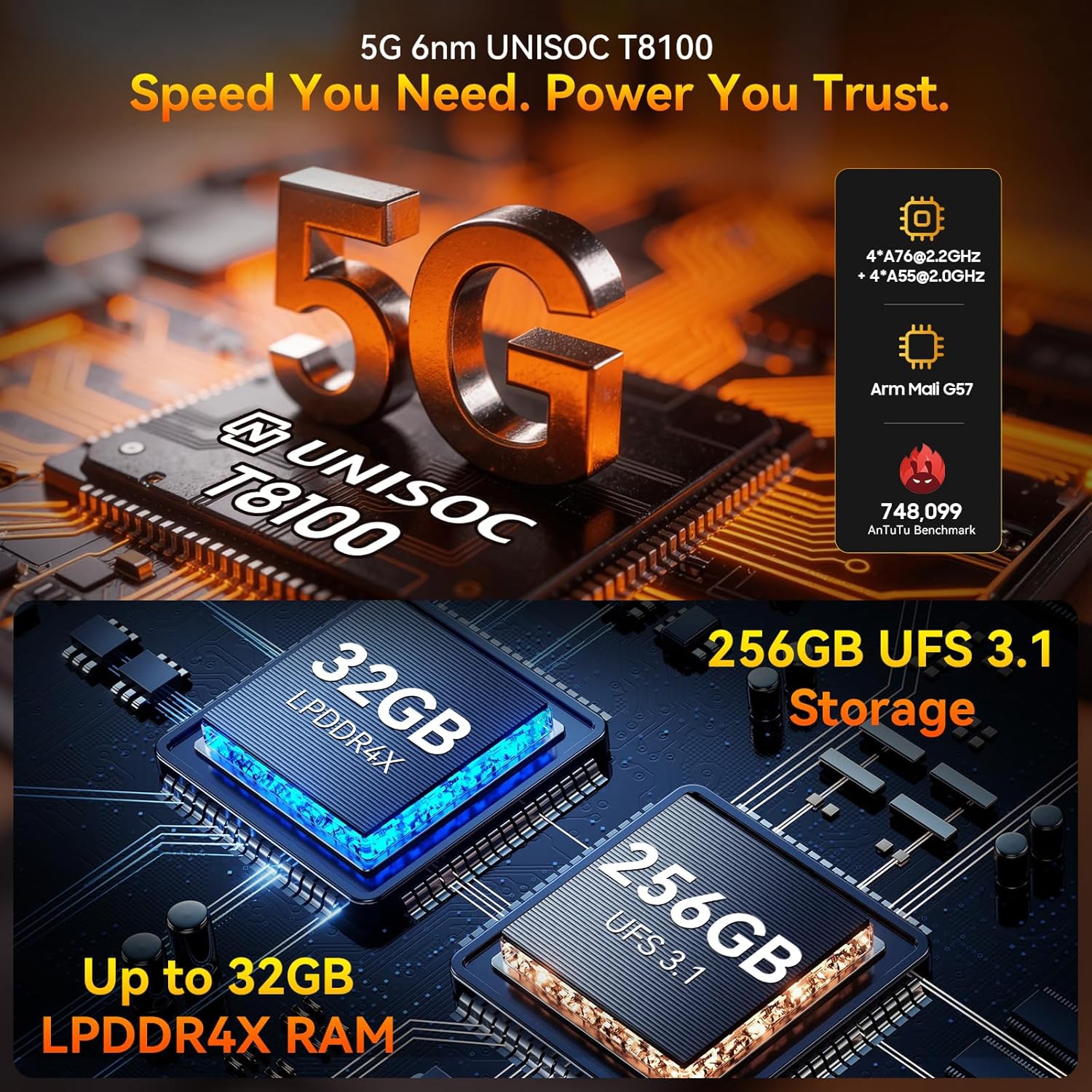 Thumbnail 2 de Blackview ROCK 2 Pro 5G Rugged Phone (Android 16) + 15000mAh Dual 400LM Camping Light, Unlocked