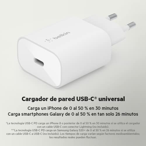Detalle 2 de Belkin BoostCharge: cargador de pared USB-C 25 W con PPS para carga rápida