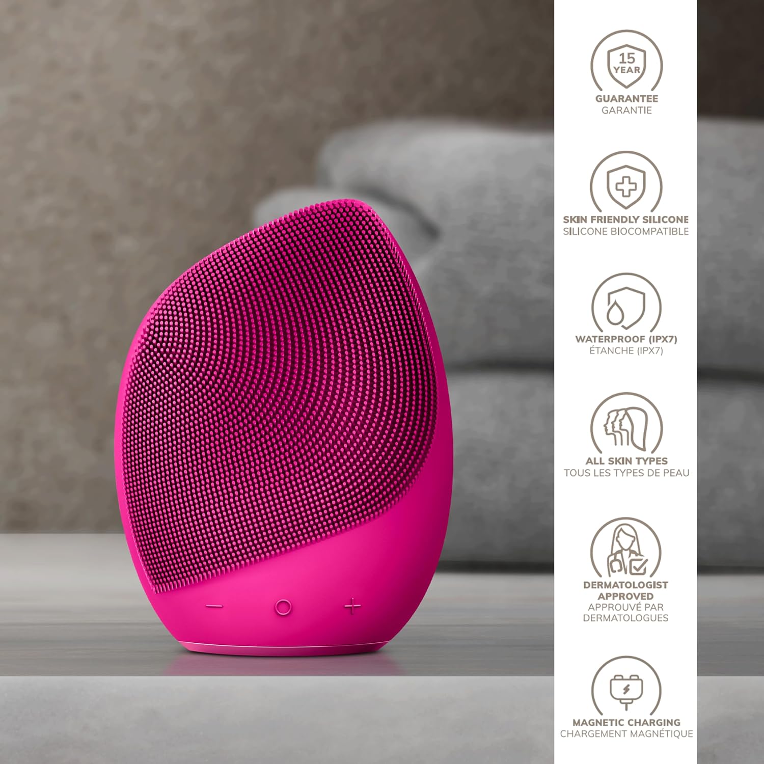 Detalle de GESKE SmartAppGuided™ 5 in 1 spazzola elettrica per il viso con silicone morbido e massaggio