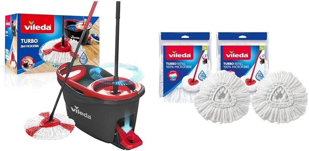 Thumbnail 6 de Vileda Turbo Sistema lavapavimenti rotante con secchio e pedale, manico telescopico 55–130 cm