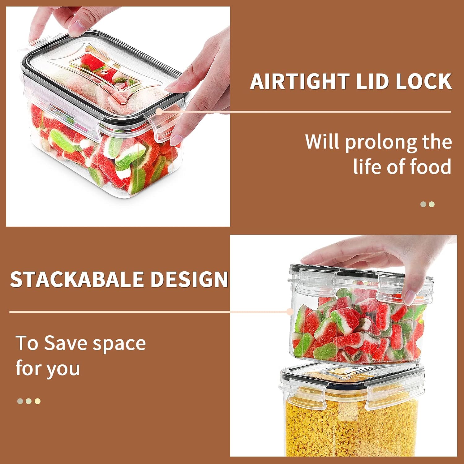 Detalle de PRAKI food storage containers, BPA-free plastic