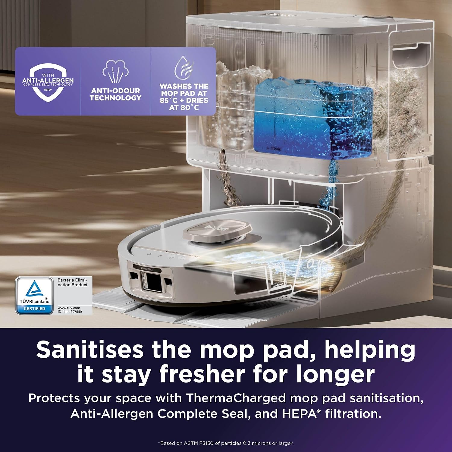 Thumbnail 5 de Shark PowerDetect UV Reveal Robot Mop and Vacuum AV3010XEUKWH