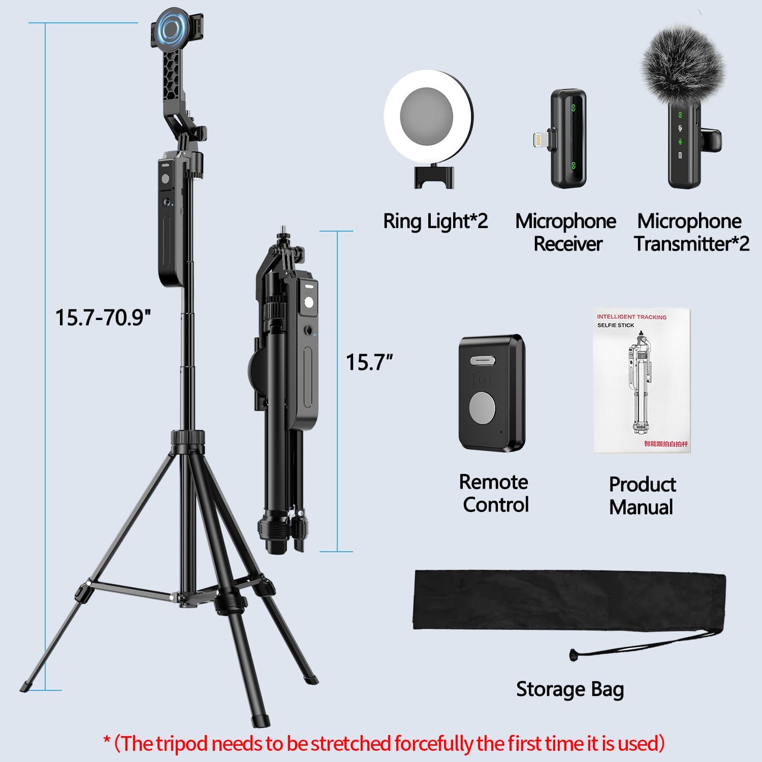 Thumbnail 5 de yAyusi Magnetic Vlogging Kit 70.9" Tripod