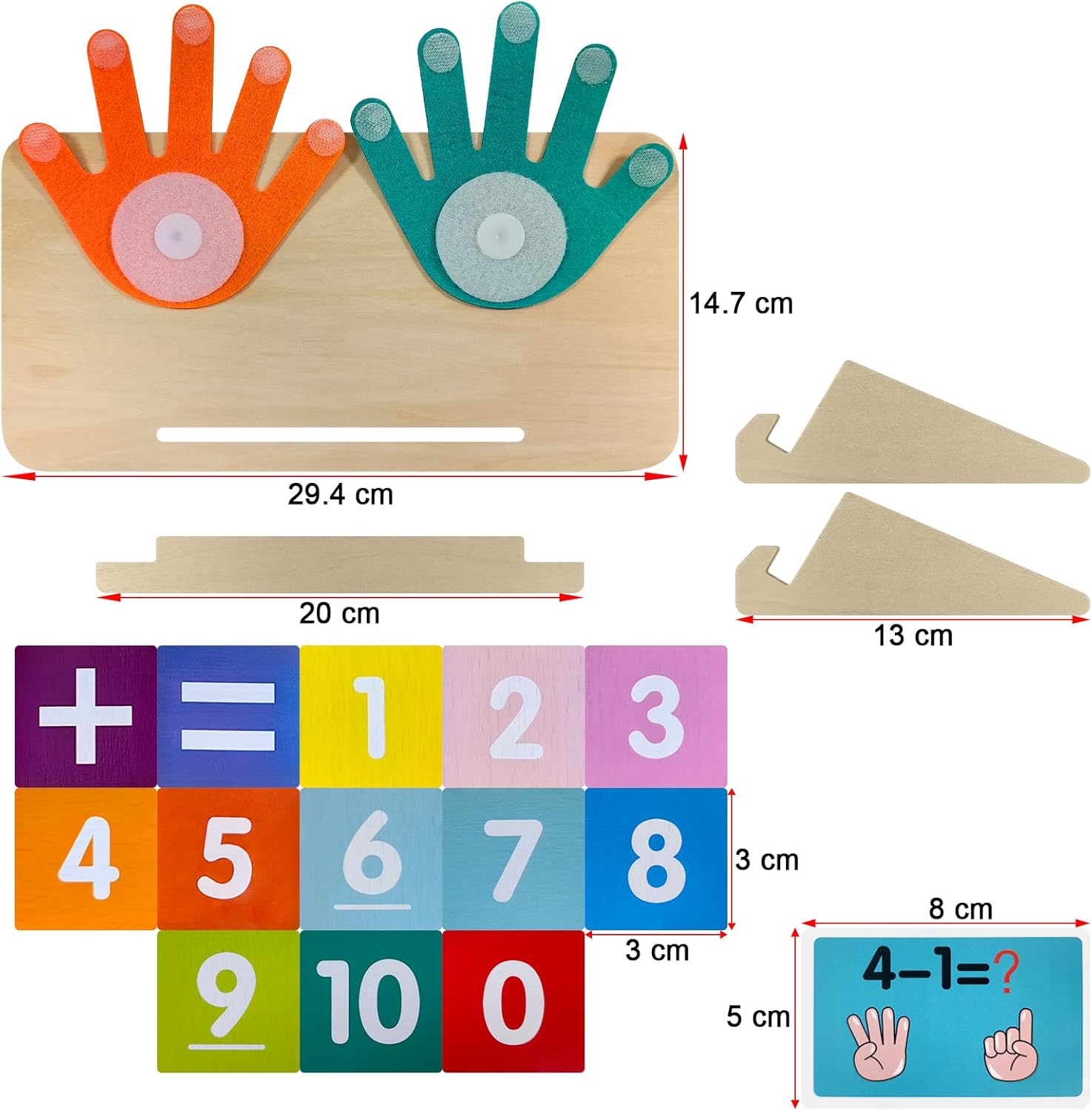 Detalle 2 de YATOSEEN Montessori Math Toy for Kids – Wooden Counting & Addition Subtraction Board
