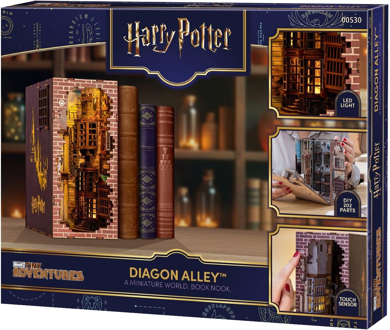 Detalle de Revell Tiny Adventures Diagon Alley Harry Potter Book Nook, 202-delig
