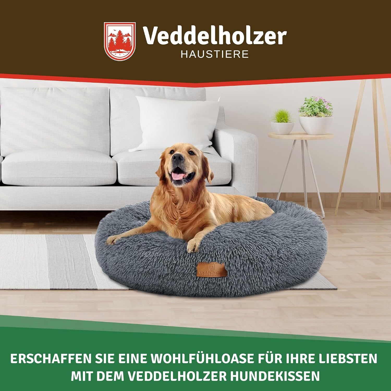 Thumbnail 6 de Veddelholzer Hundebett Ø 60 cm Dunkelgrau